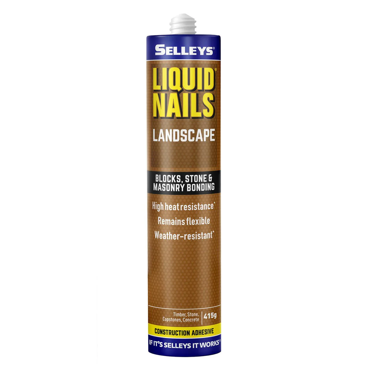 Selleys Liquid Nails 415g Landscape Stone Concrete Adhesive - Silicone Polymer - Weather Resistant - High Strength