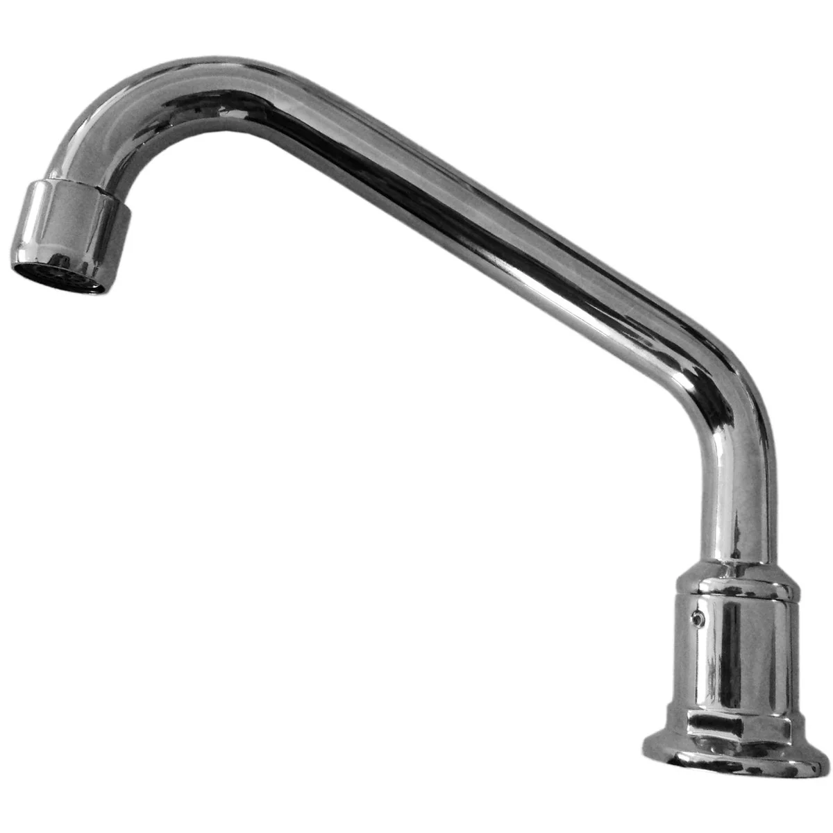 Shaw Mason 180mm Chrome Swivel Hob Tube Spout - Brass - 9L/min