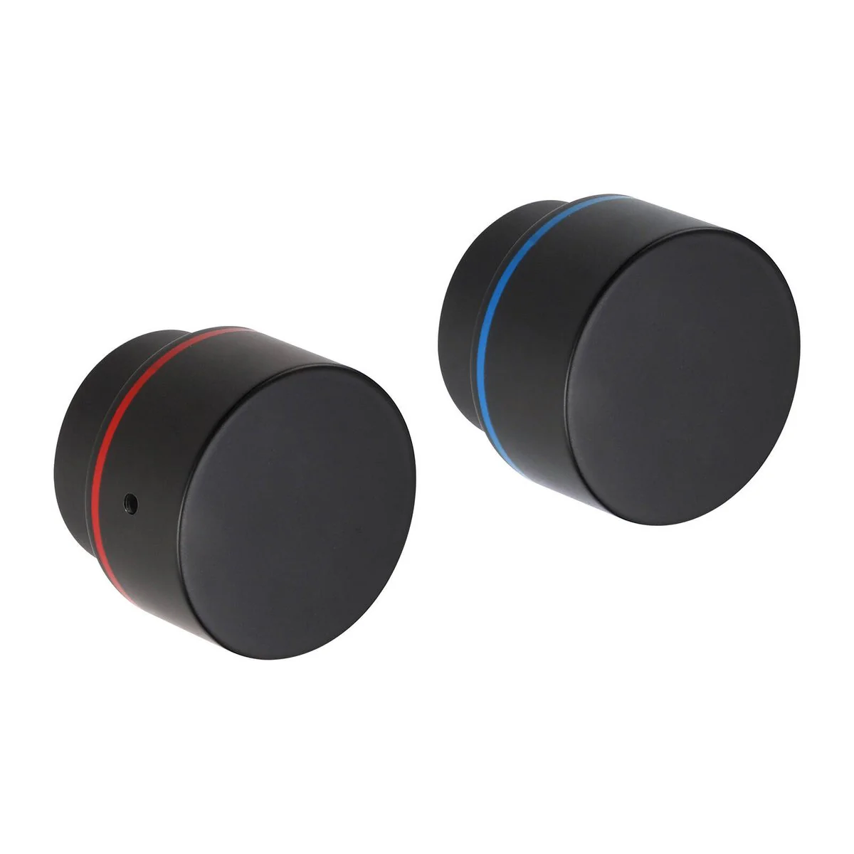 Shaw Mason Black Round Jumper Valve Wall Top Assembly - Pair - 185mm x 75mm x 70mm - Temperature Indicators