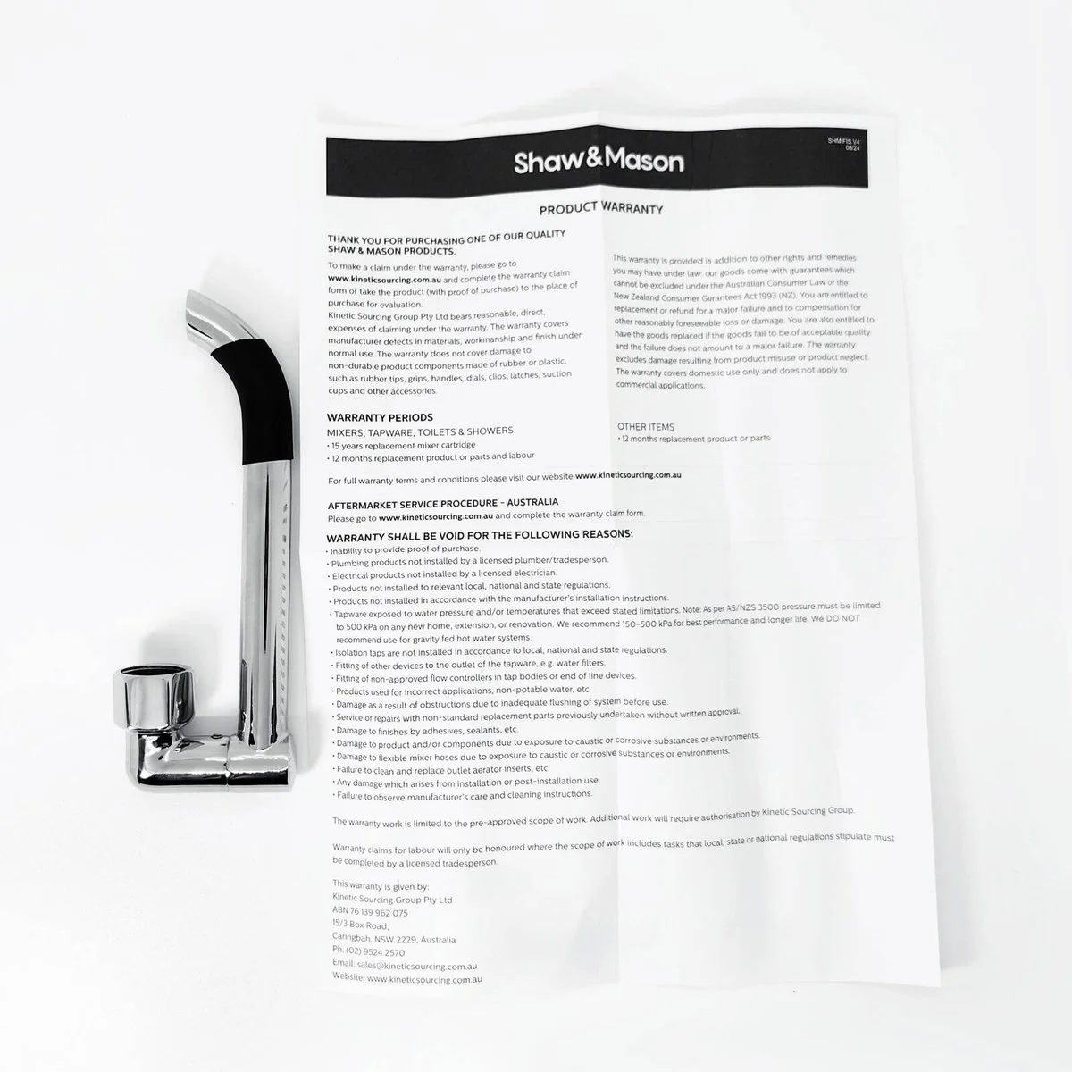 Shaw Mason Chrome Swivel Laundry Arm - 180mm - Durable Brass Construction - Image 3