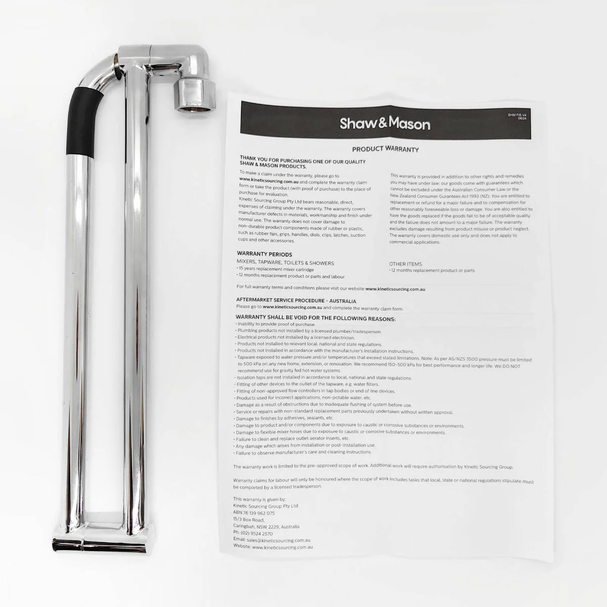 Shaw Mason Chrome Swivel Laundry Arm 600mm - Durable Brass Construction - Image 3