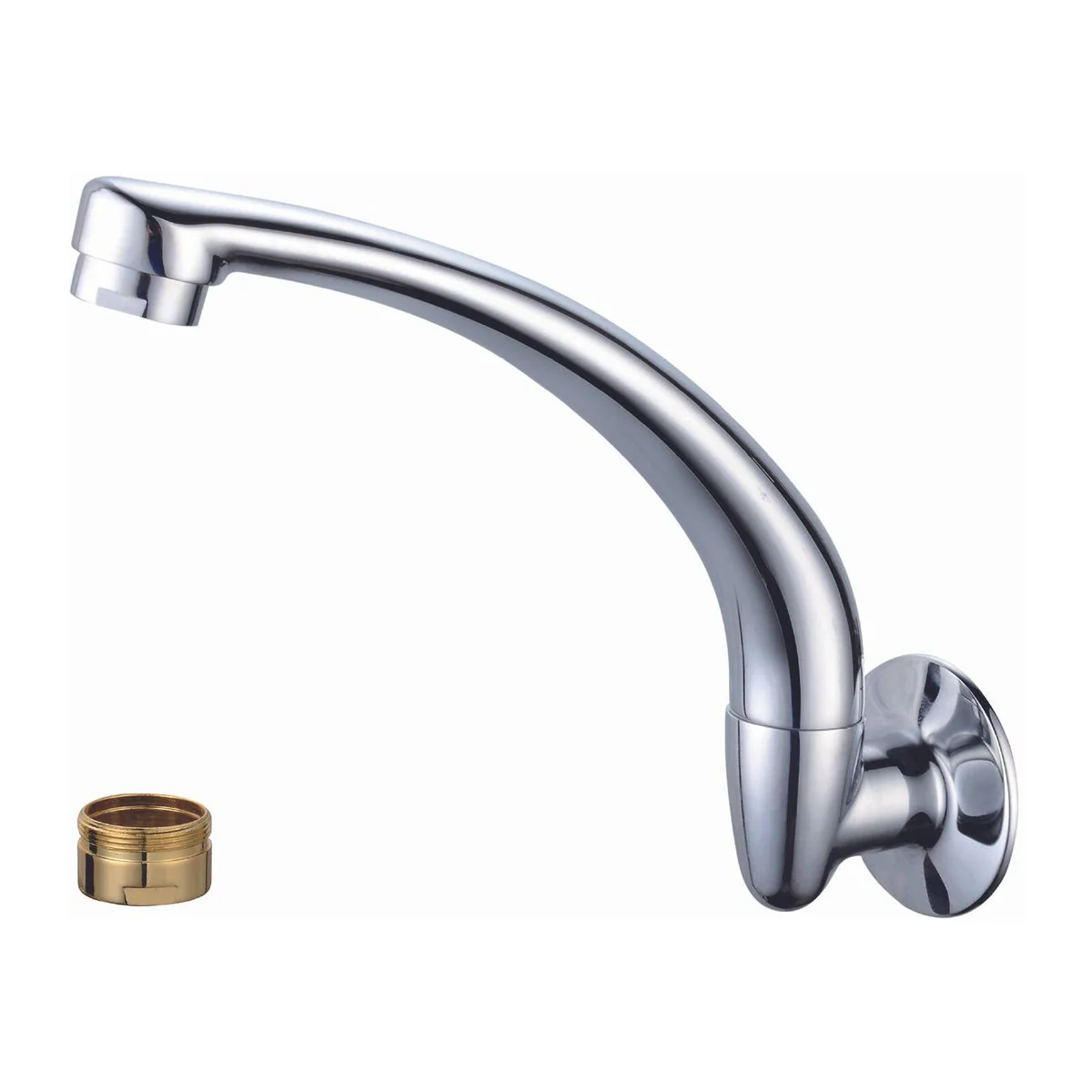 Shaw Mason Chrome Swivel Wall Cast Sink Spout - 9L/min - 200mm Reach