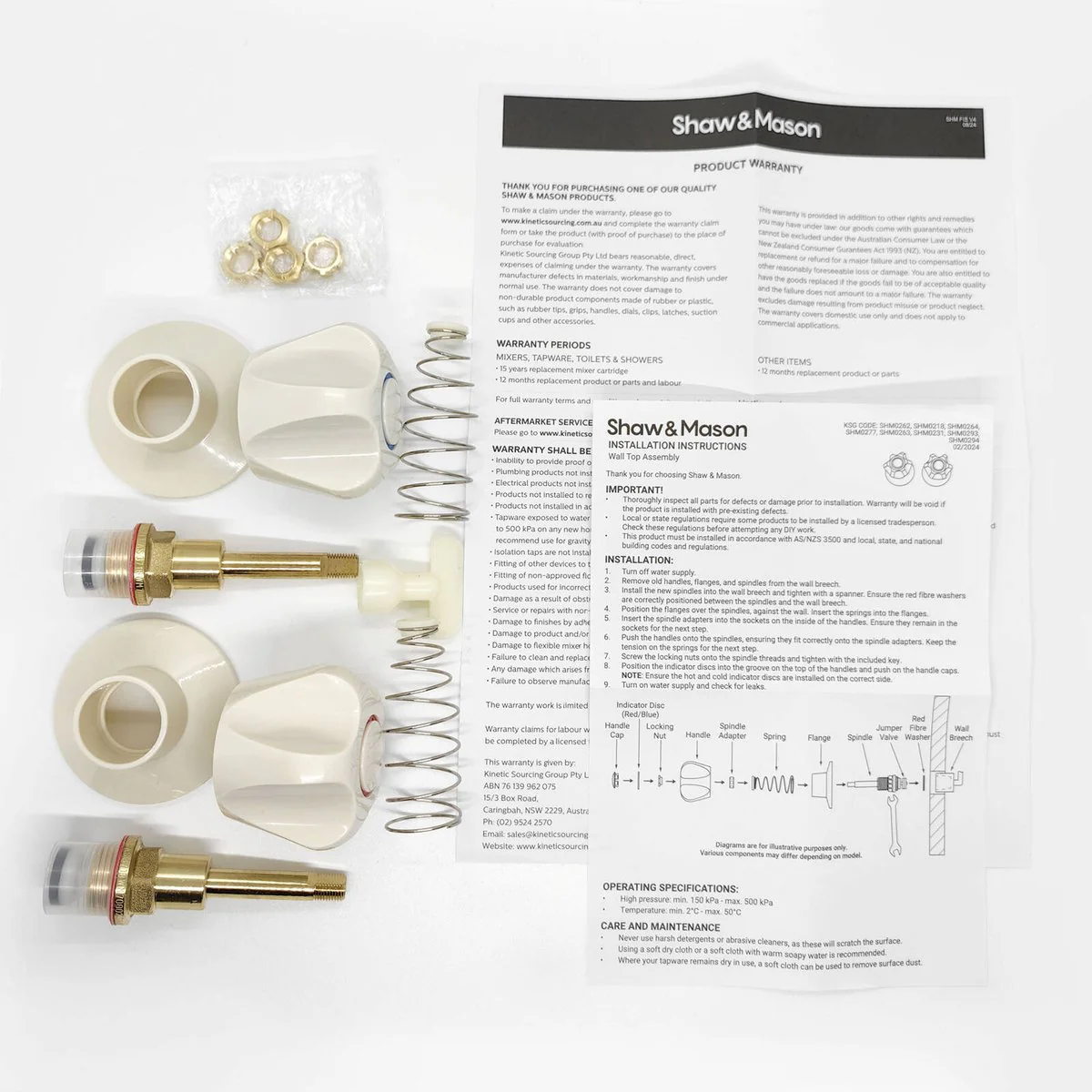 Shaw Mason Ivory Wall Top Assembly with Handles - 2 Pack - 65mm x 65mm x 105mm - Durable and Easy to Install - Image 3