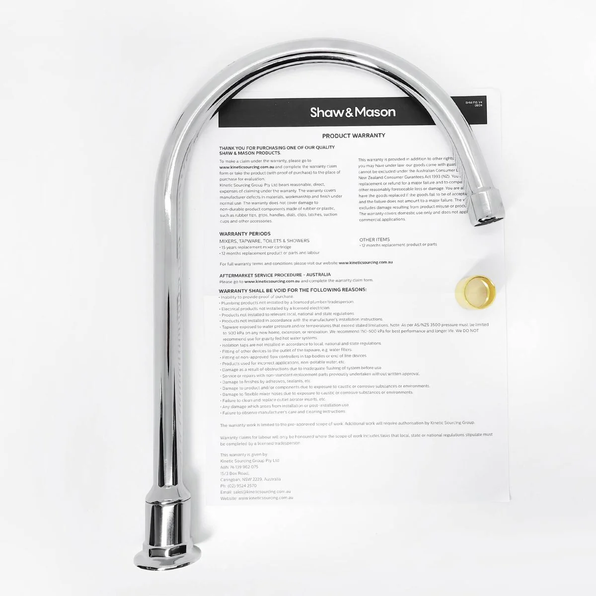 Shaw Mason Large Chrome Swivel Spa Spout Hob - 24mm x 326mm x 217mm - Brass - Chrome - Image 4