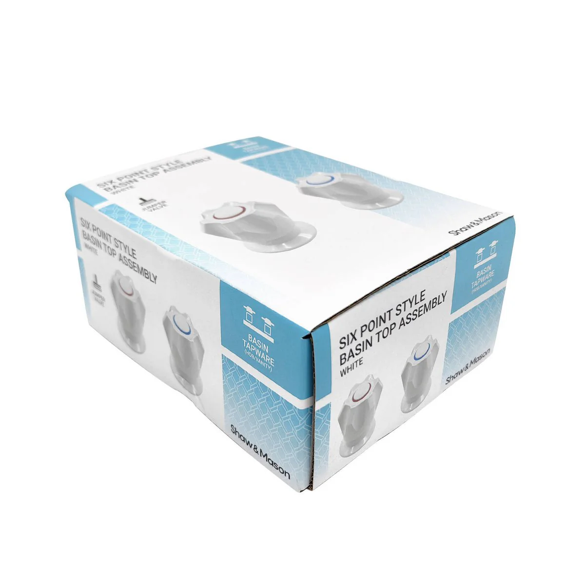 Shaw Mason White Basin Top Assembly Pair - 59mm x 97mm - Easy Install - Image 3