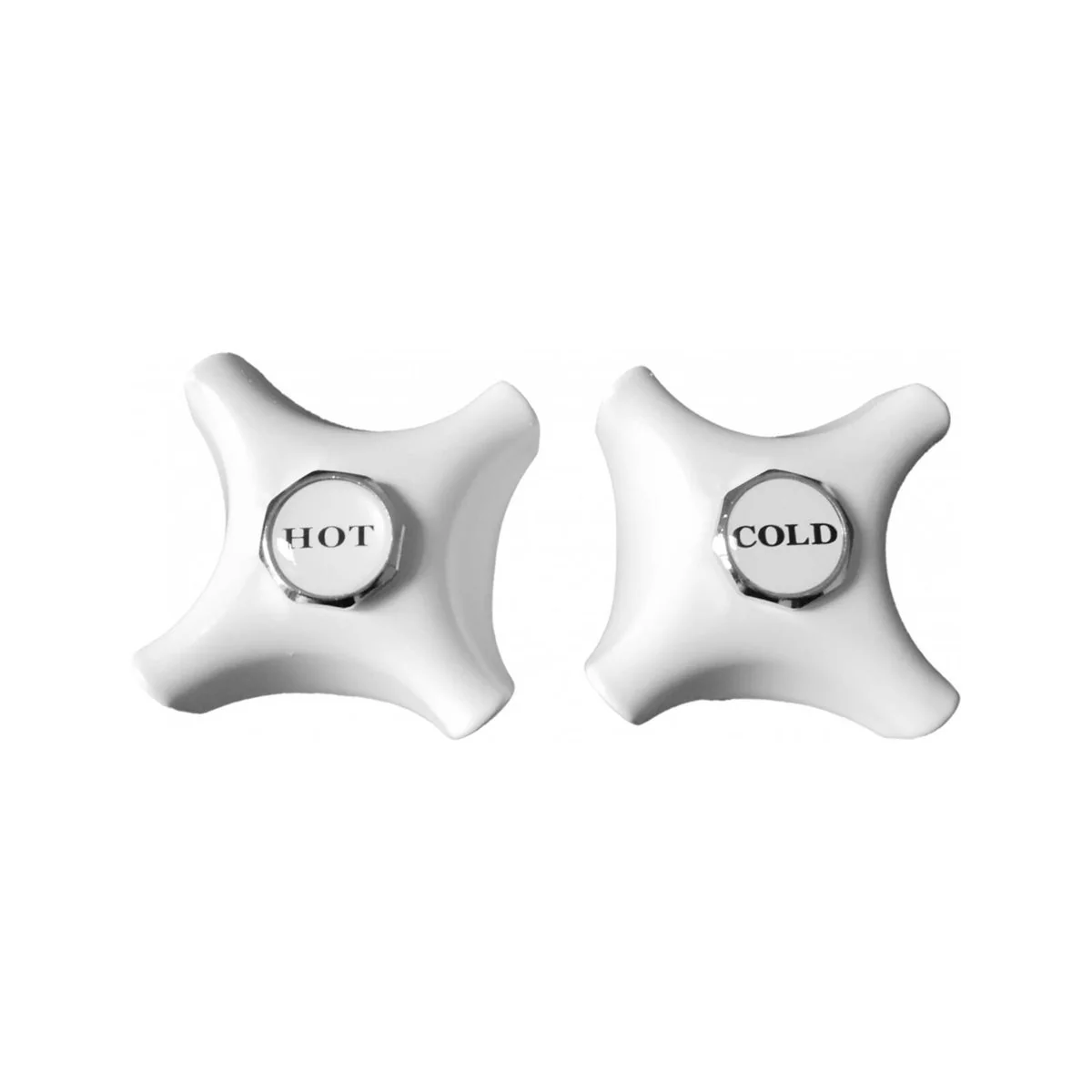 Shaw Mason White Four Point Tap Handles Pair - 67mm - Zinc Alloy - Easy Install