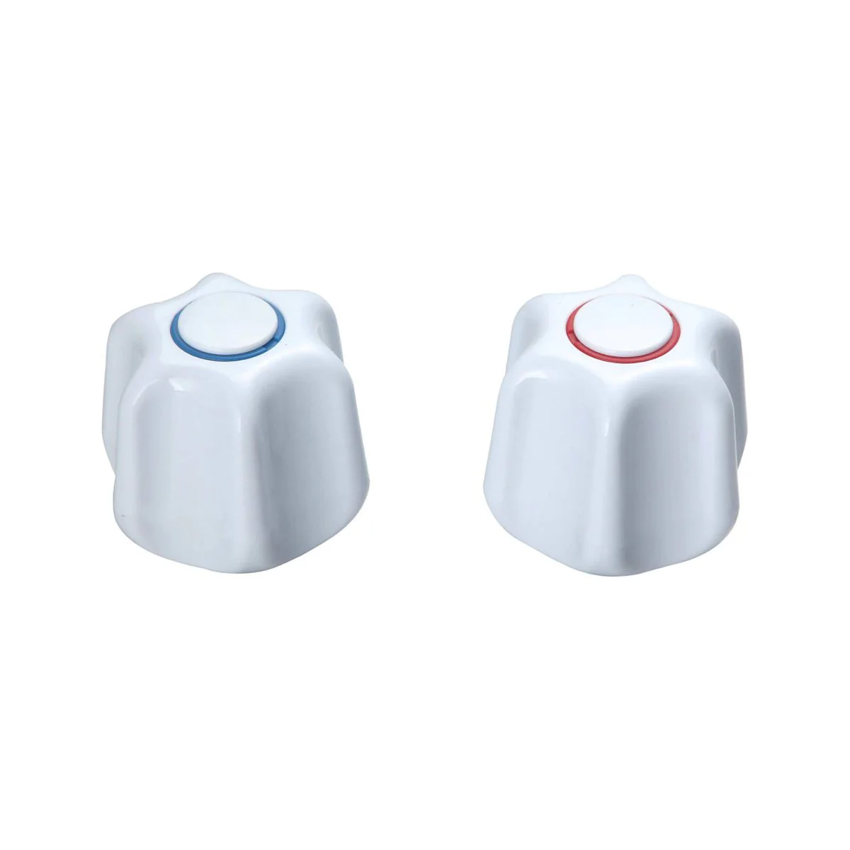 Shaw Mason White PVC Star Style Handles Pair - 160mm x 60mm - Durable