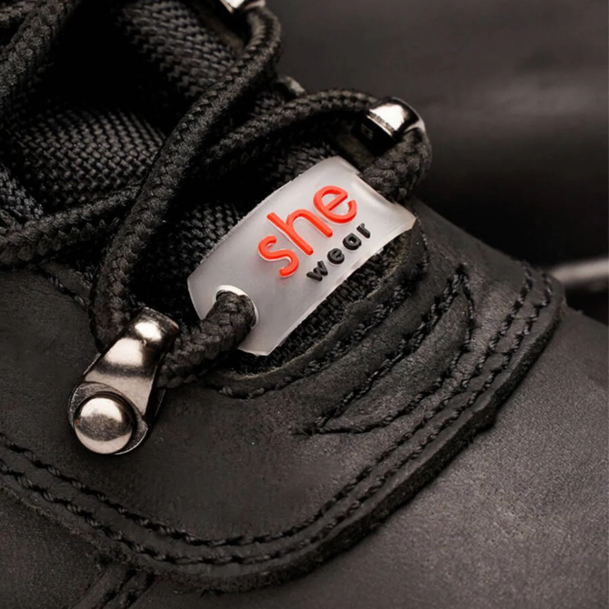 She Wear Womens Safety Workboots Size 5 36 Black - Wide Fit - Steel Cap - Image 2