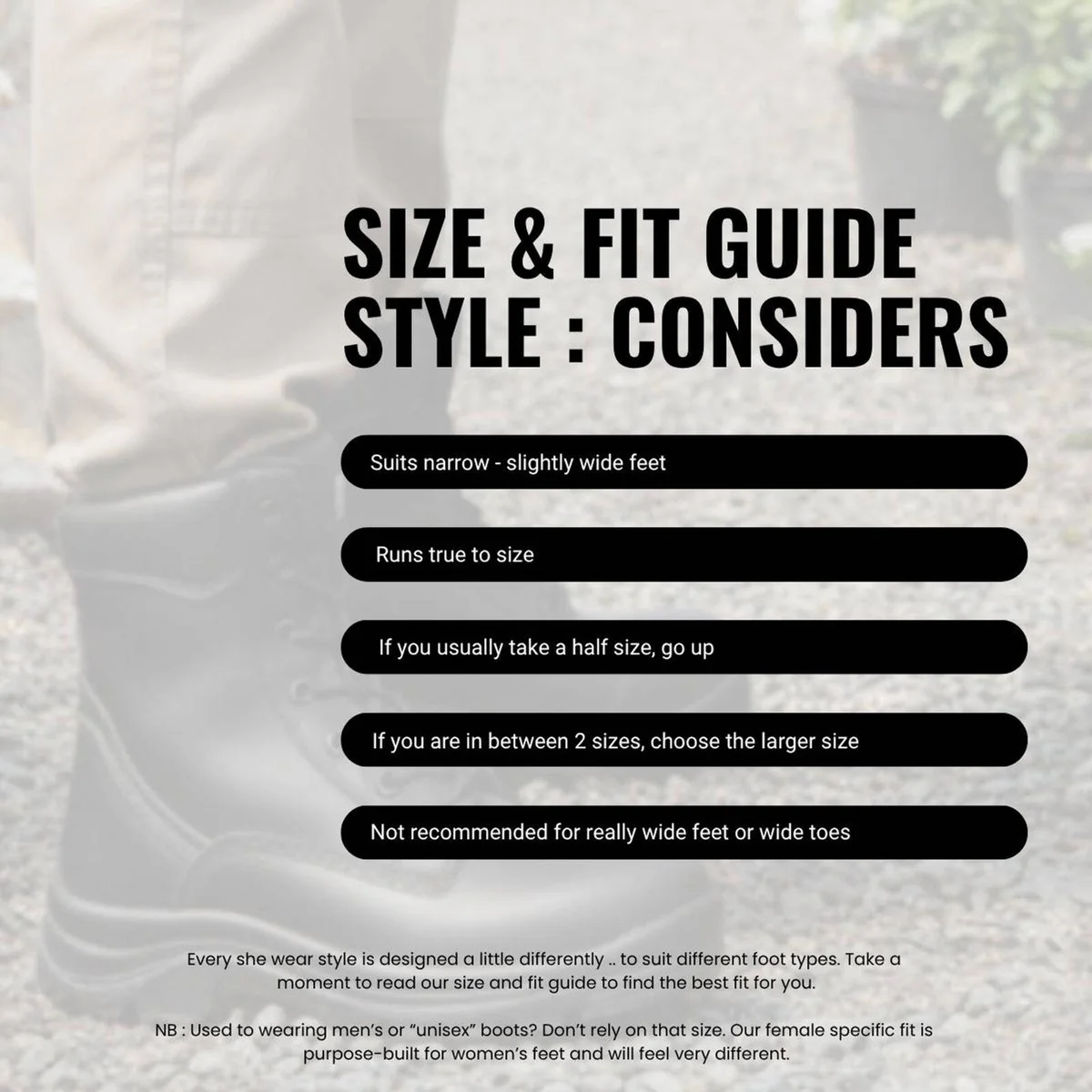 Shewear Considers Vegan Black Women's Safety Workboots Size 6 - Durable - Comfortable - Image 5