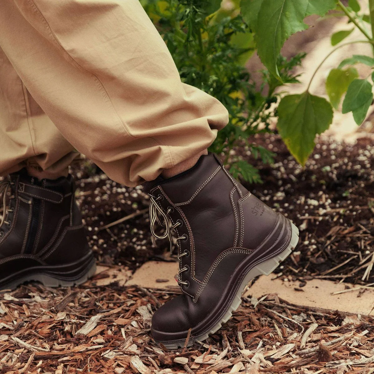 Shewear Pursues Brown Womens Safety Workboots Size 5 - Water-Resistant - Slip Resistant - Image 4
