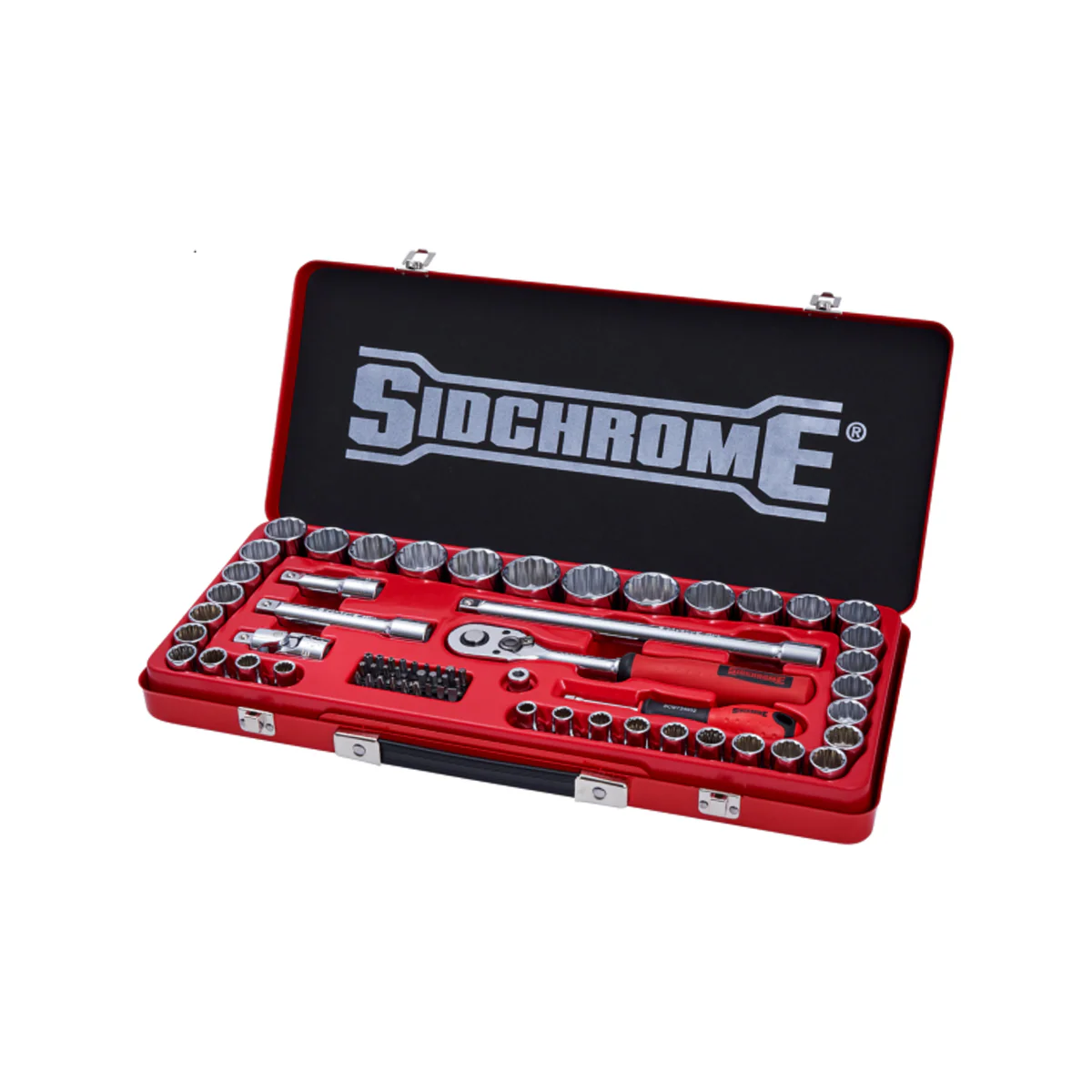 Sidchrome 69 Piece 1/2" Drive Socket Set - Chrome Vanadium Alloy - Durable