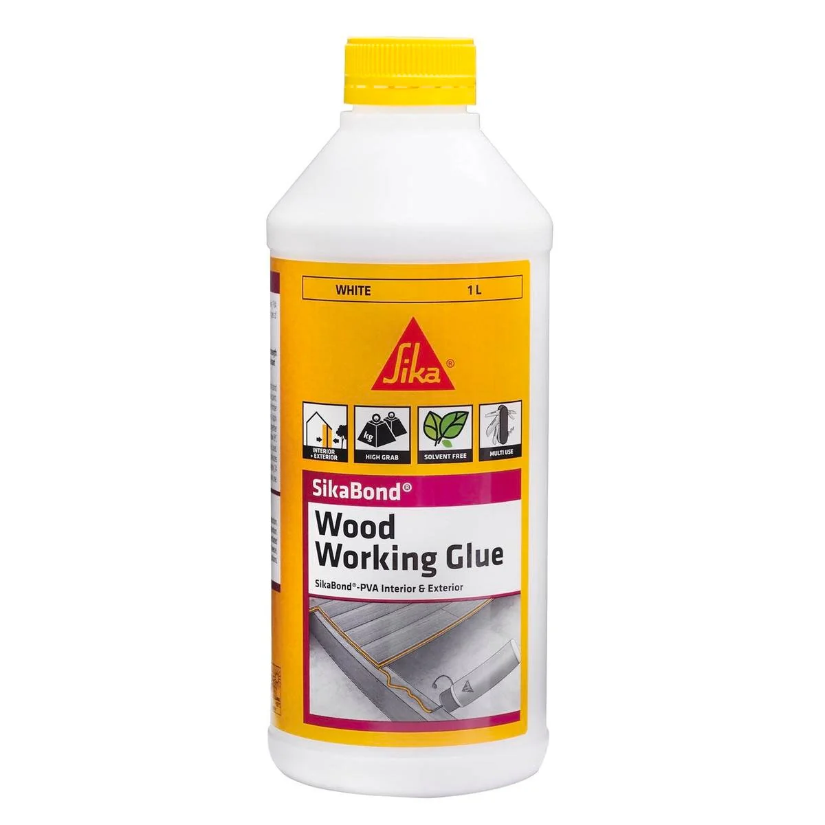 Sika 1L Sikabond PVA Adhesive - Water Resistant - High Bond Strength