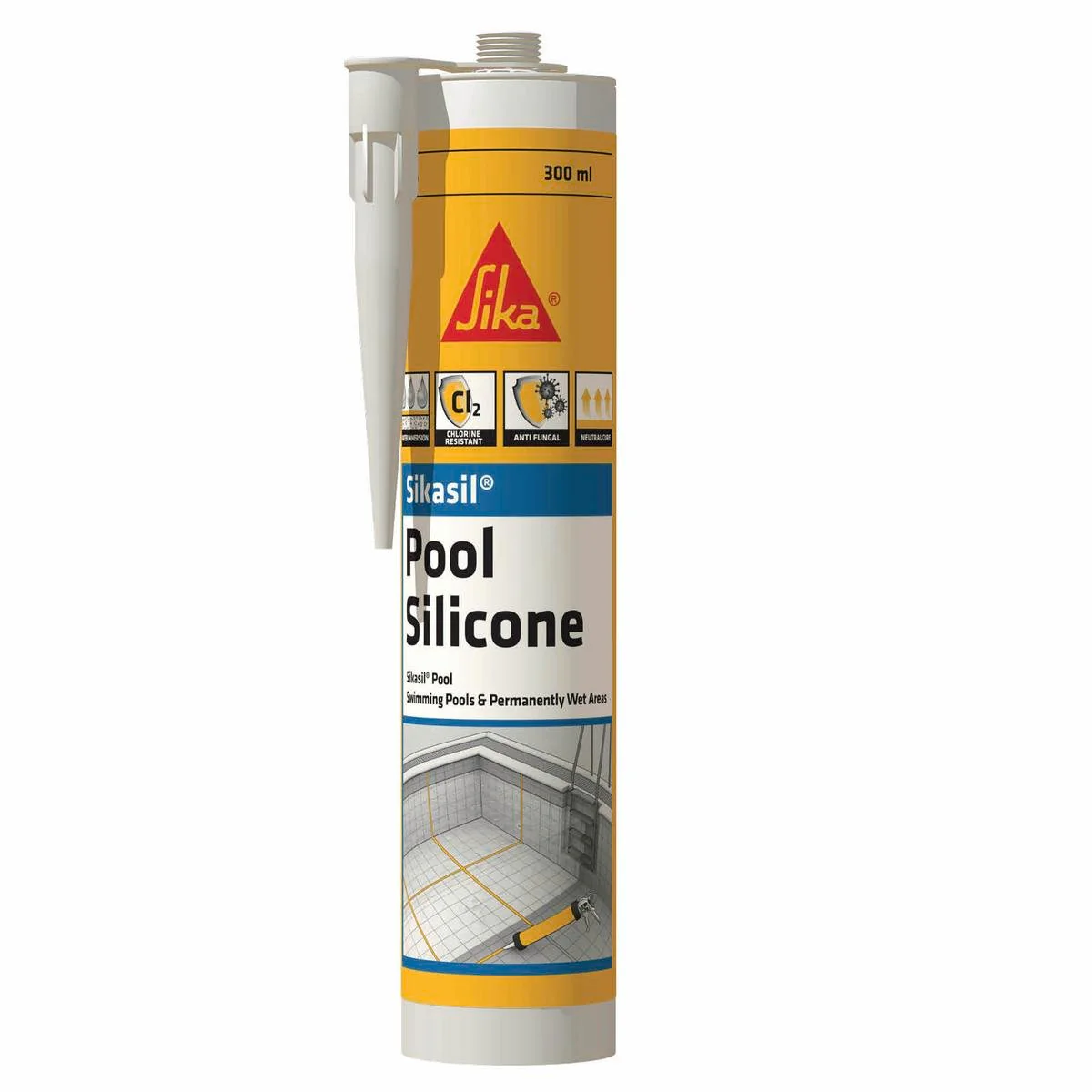 Sika 300ml Sikasil Pool Silicone - Transparent - High Elasticity - Water Resistant