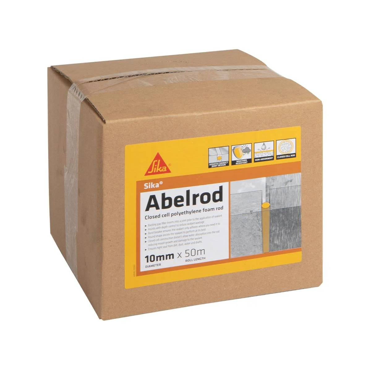 Sika Abelrod Gap Filler - 10mm x 50m - Polyethylene Foam - Weather Resistant