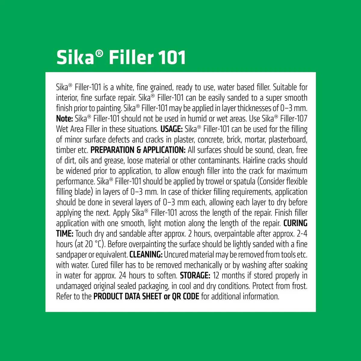 Sika Filler - 250ml - Water Based - Indoor Use - Image 3
