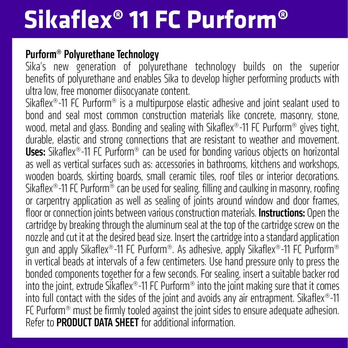 Sika Sikaflex 11 FC Purform - 300ml - Concrete Grey - Elastic Adhesive & Sealant - Image 3