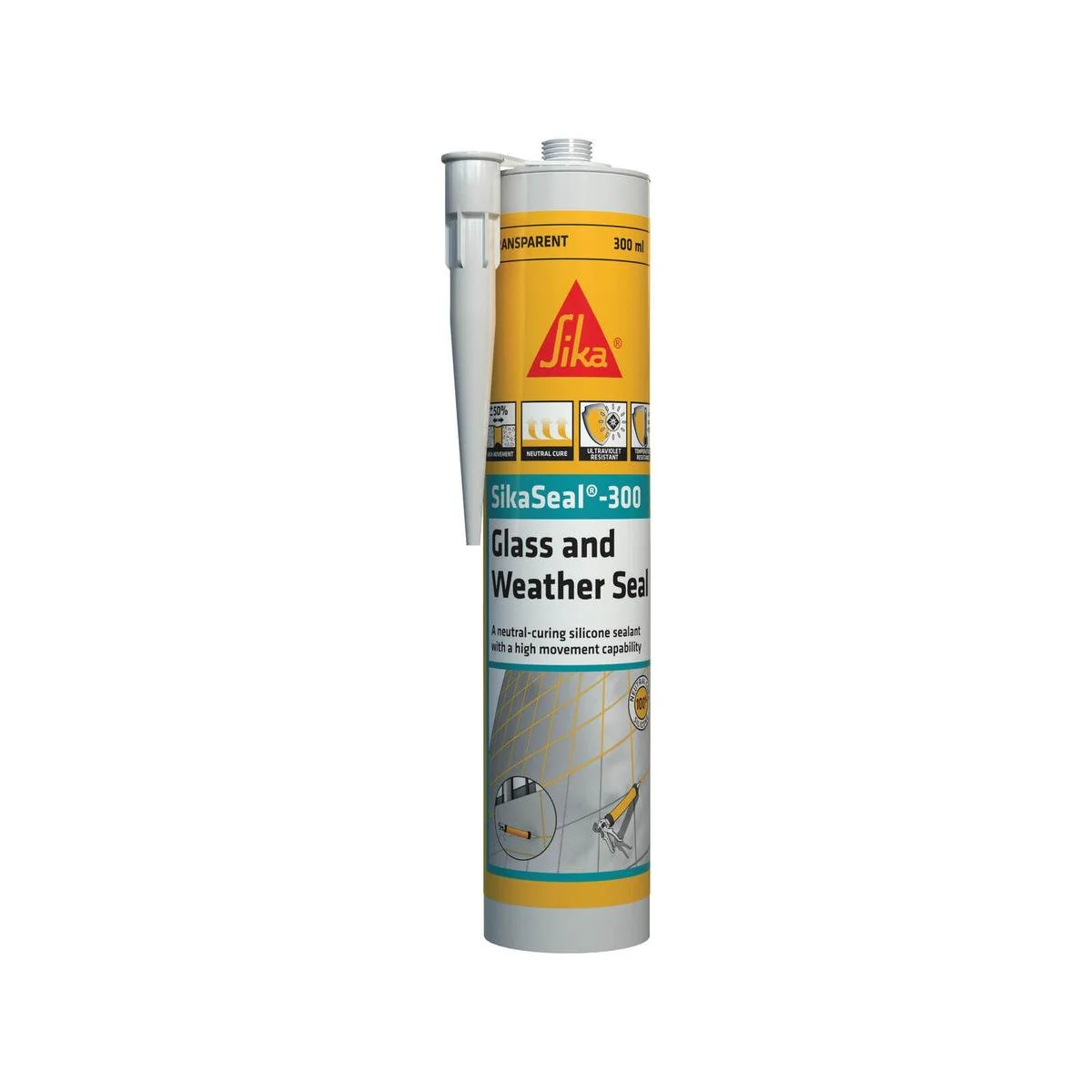 Sika Sikaseal 300 - 300ml - Silicone Sealant - Weather Resistant