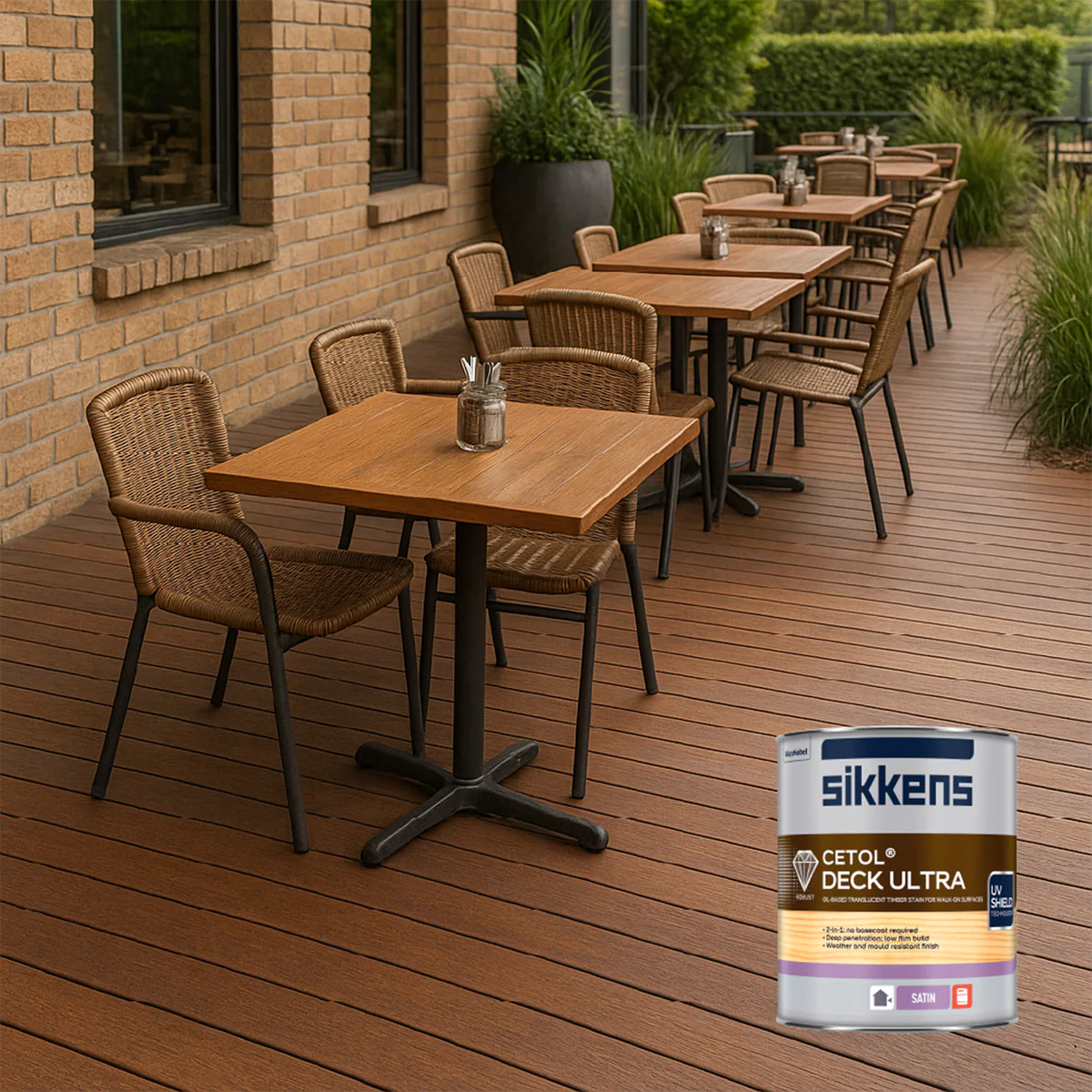 Sikkens 4L Merbau Cetol Deck Ultra - Self-Priming Deck Coating - 4L - Satin Finish - Image 5