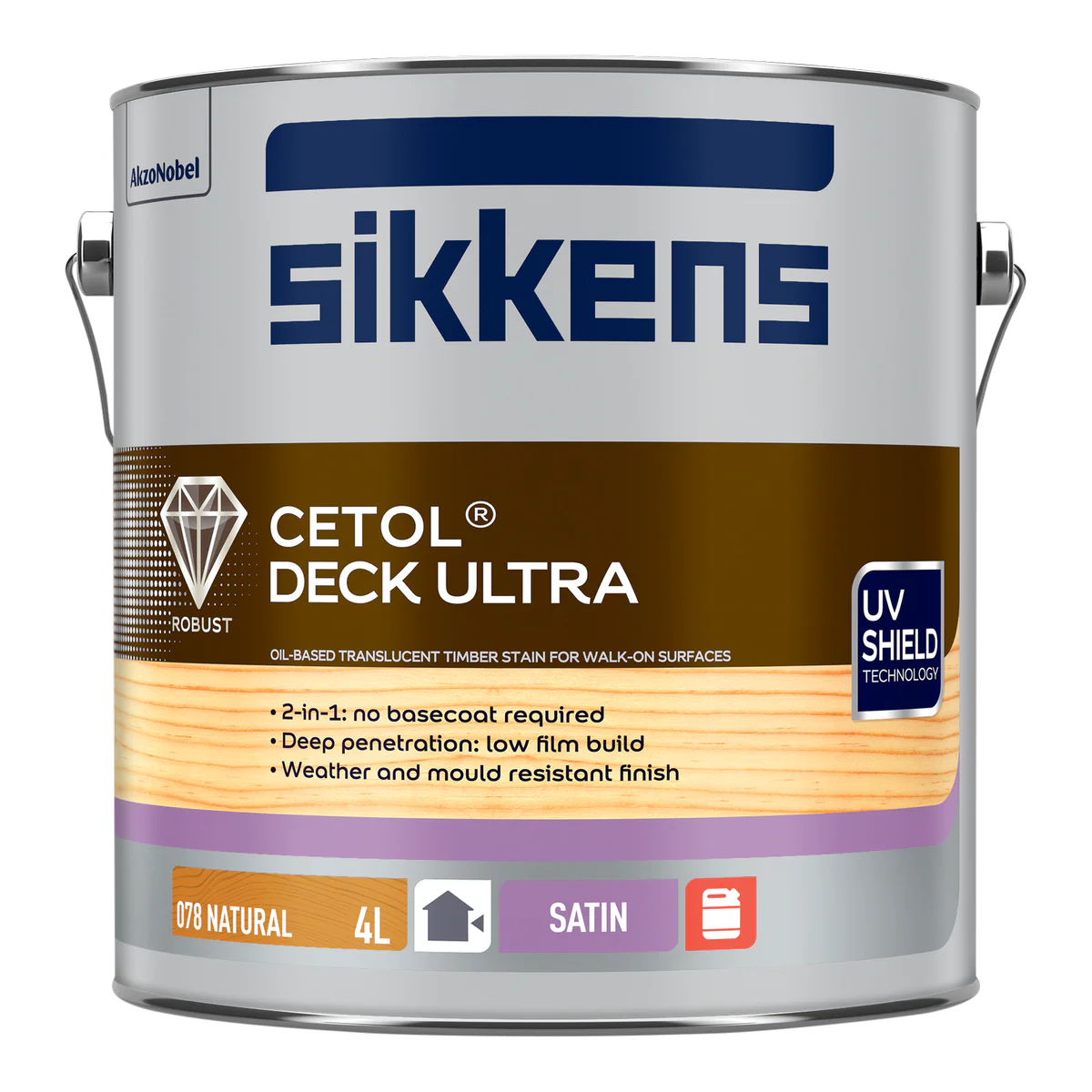 Sikkens Natural Cetol Deck Ultra 4L - 210mm x 190mm x 210mm - Satin Finish