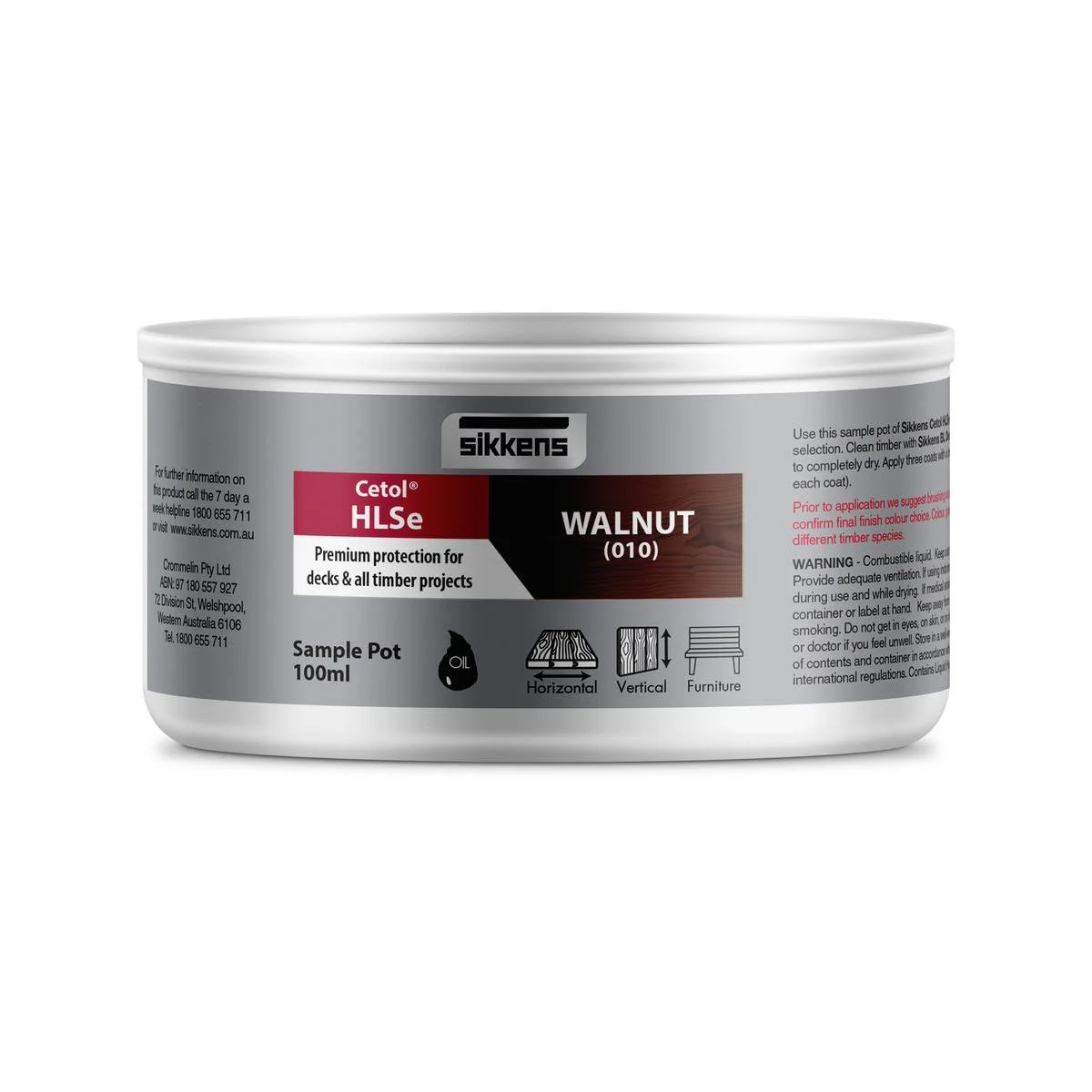 Sikkens Walnut Cetol HLSe 100ml Oil Based Timber Finish Durable UV Protection