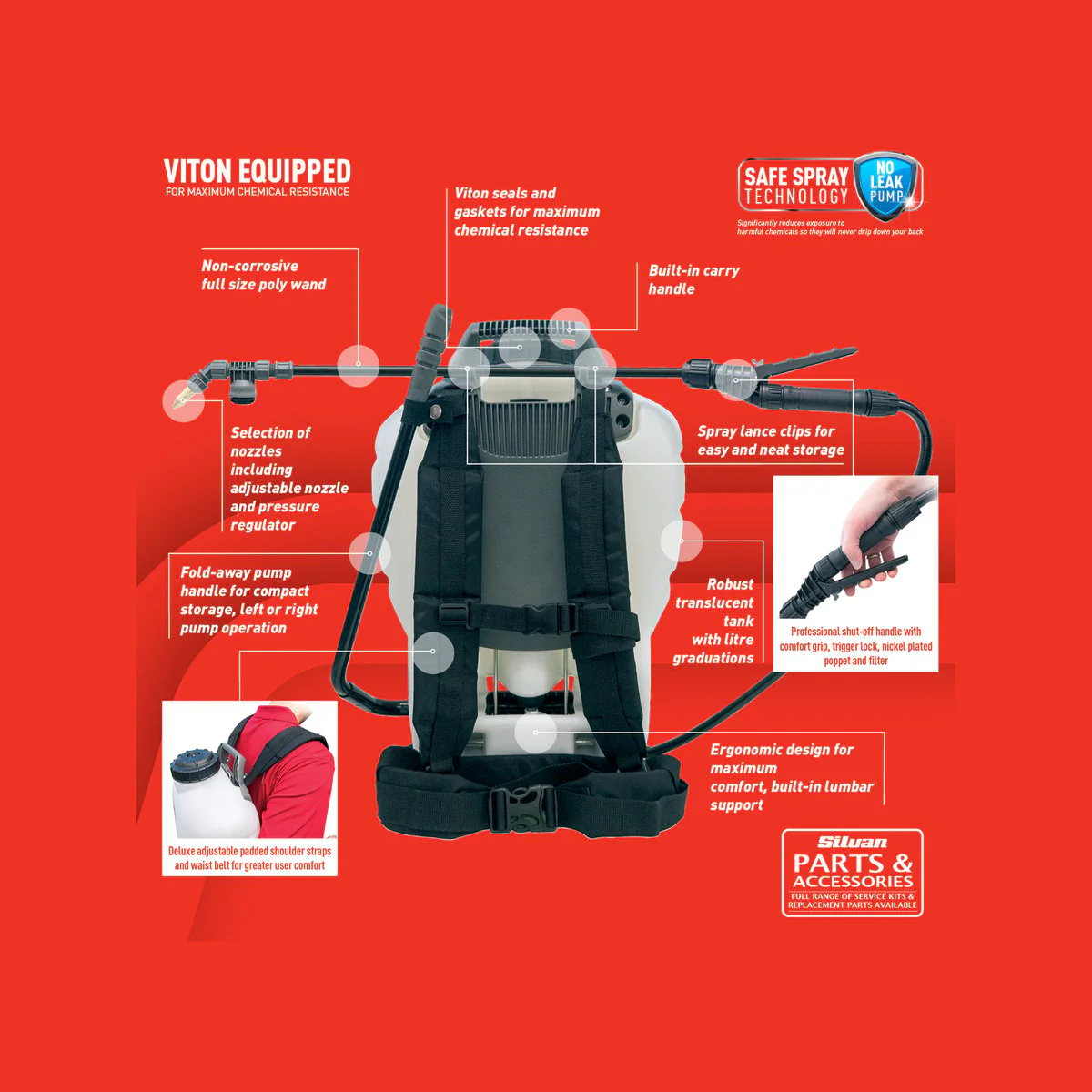 Silvan Backpack Sprayer - 15L - Viton - No Leak Design - Image 2