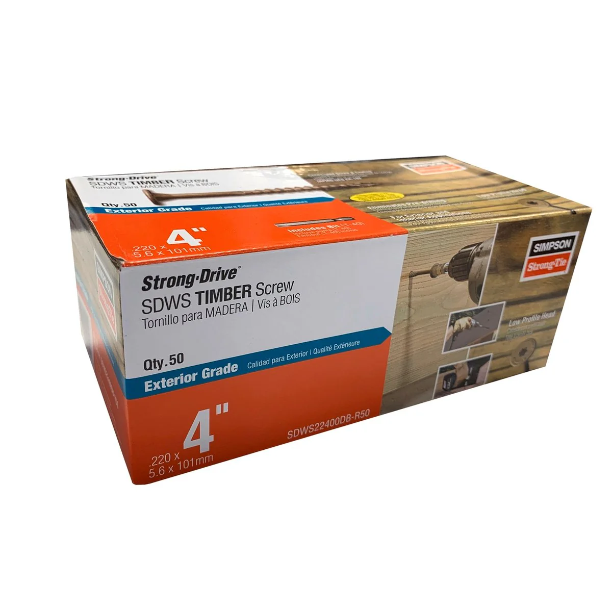 Simpson Strong-Tie SDWS Timber Structural Screw 5.6 x 102mm - 50 Pack - Brown - Image 4