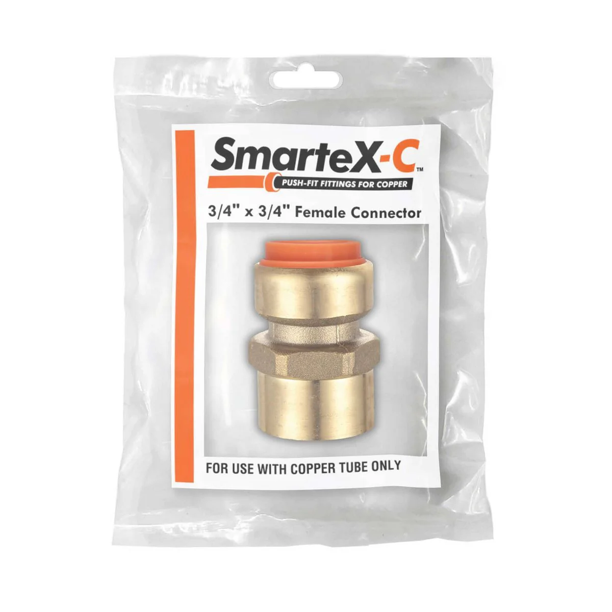 Smartex Copper Female Connector - 20 x 20mm - Lead Free Brass - Push-Fit - Image 2
