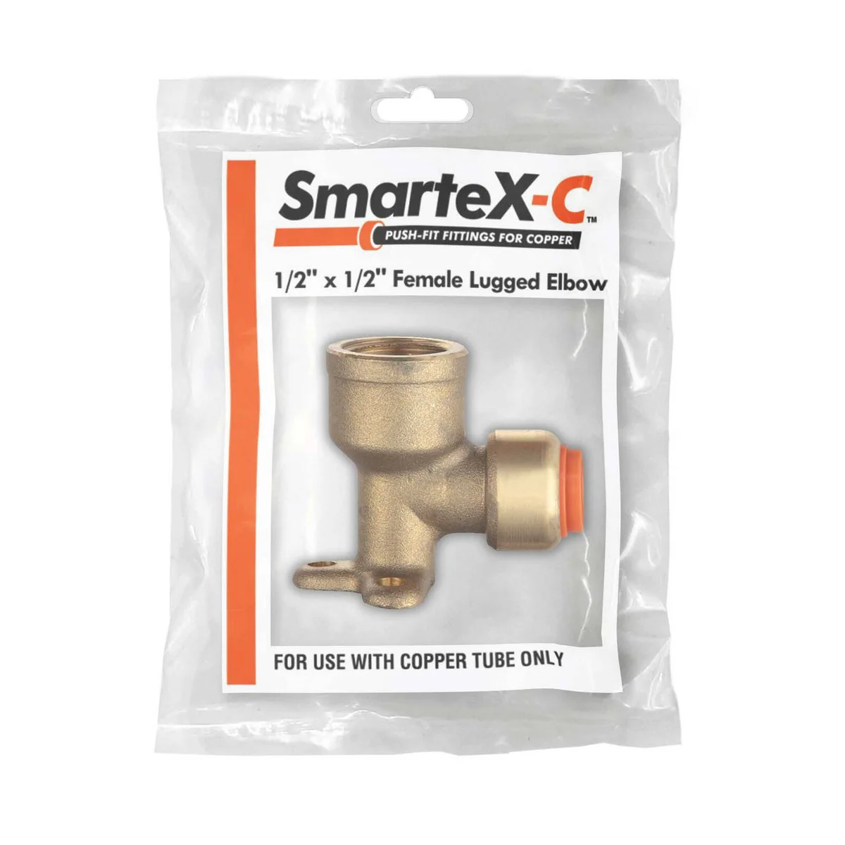Smartex Copper Female Lugged Elbow - 15 x 15mm - Push-Fit - Lead-Free Brass - Image 2