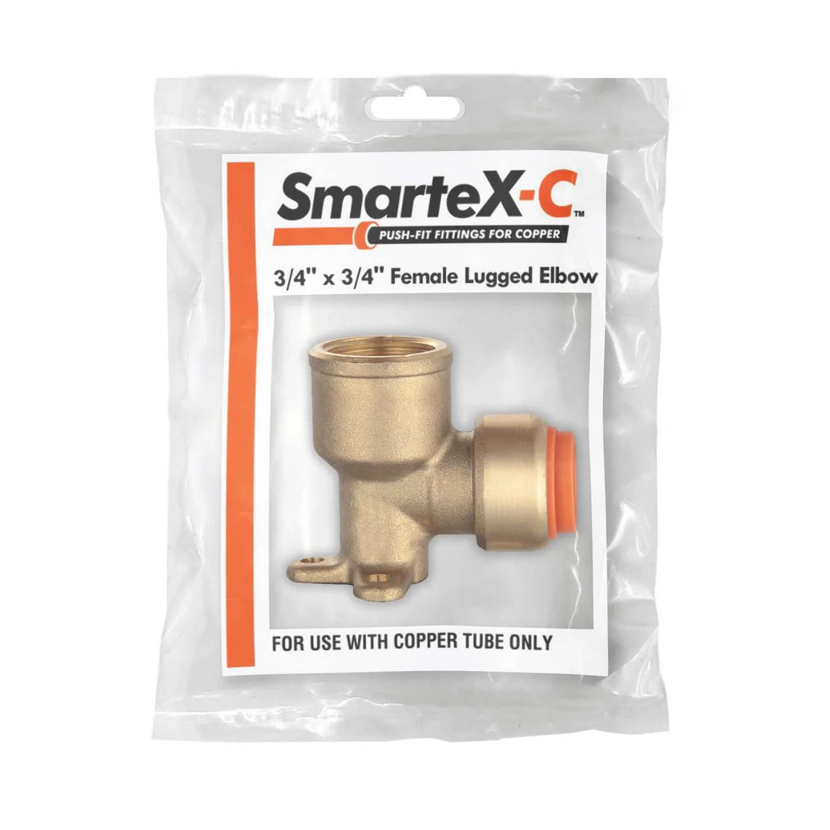 Smartex Copper Female Lugged Elbow 20 x 20mm - Push-Fit - Lead Free Brass - Image 2