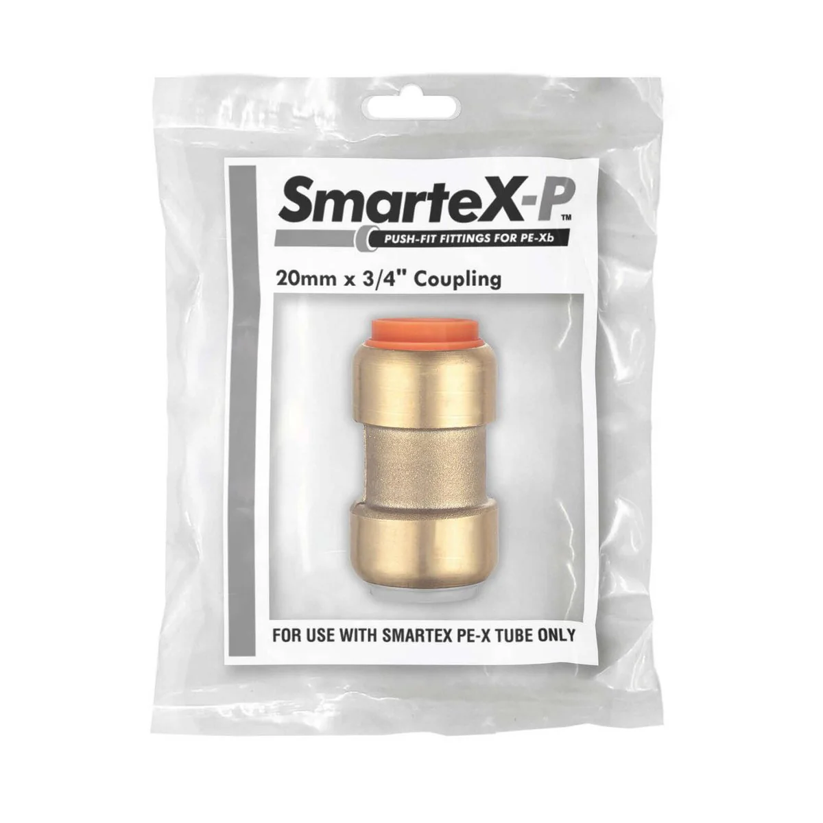 Smartex Pex Copper Conversion Coupling - 20 x 20mm - Lead Free Brass - Push-Fit - Image 2