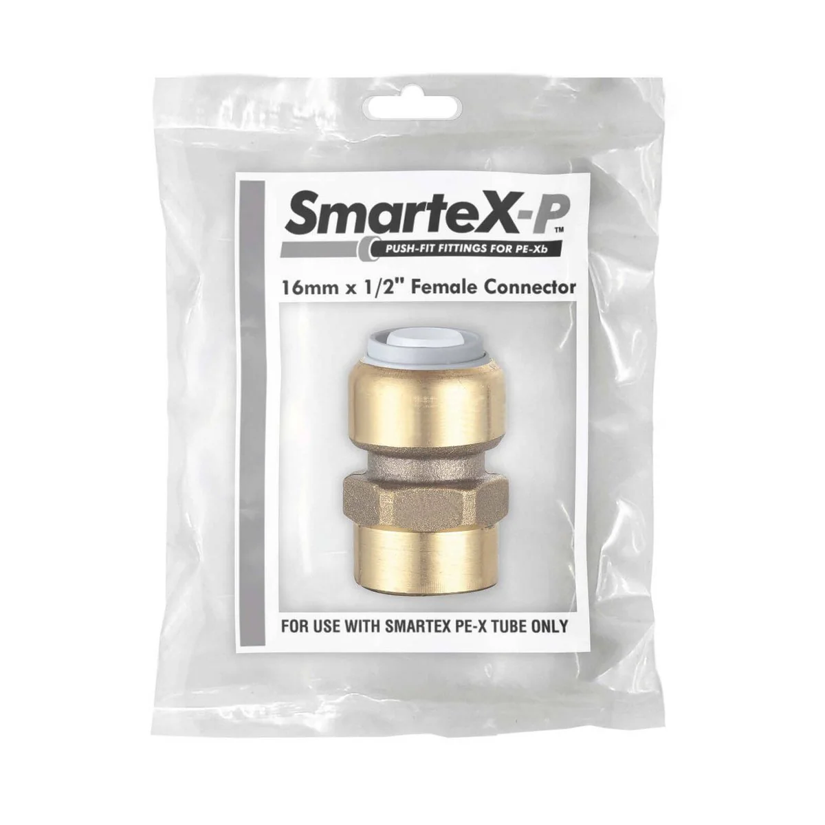 Smartex Pex Female Connector - 16 x 15mm - Lead Free Brass - Push-Fit - Image 2