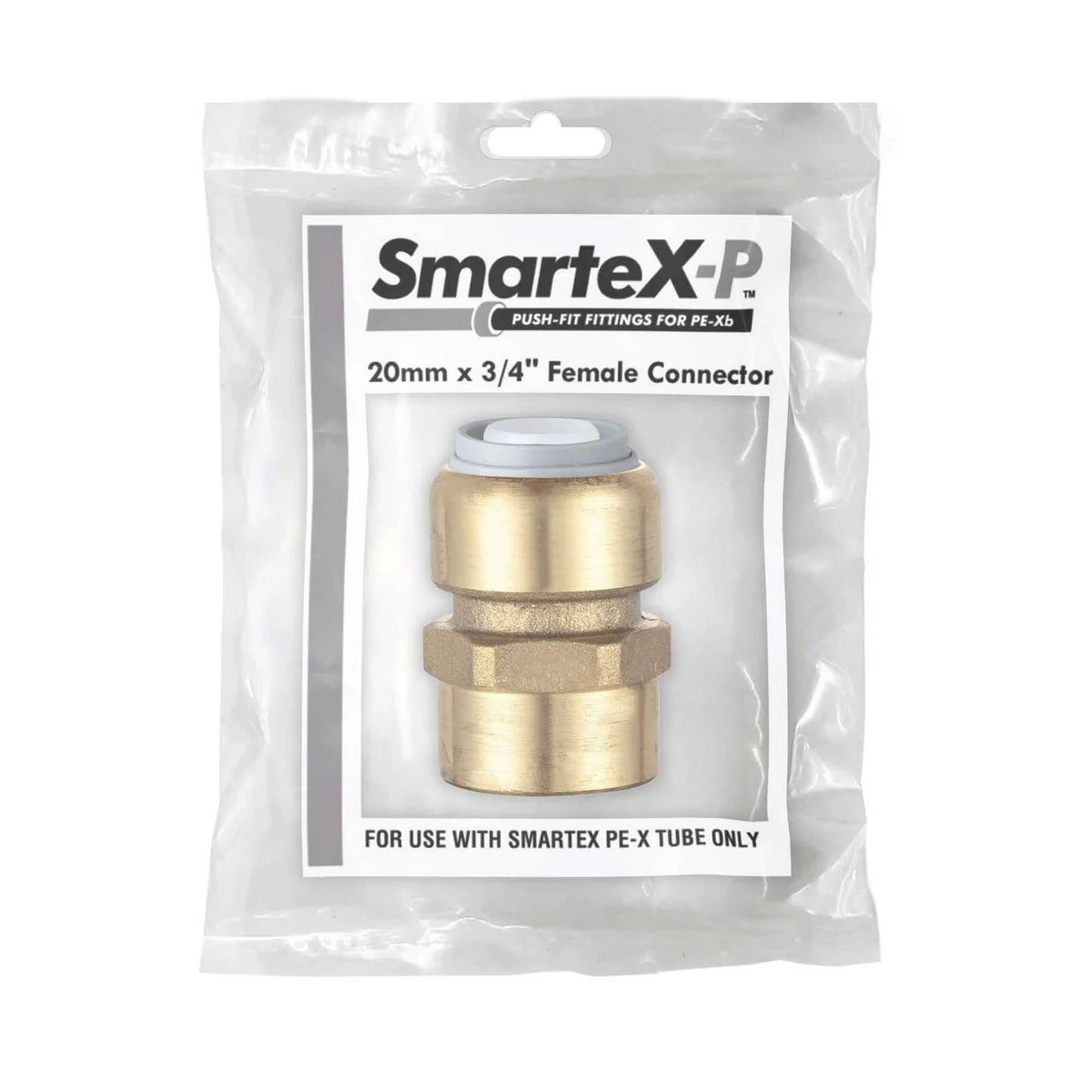 Smartex Pex Female Connector - 20 x 20mm - Lead Free Brass - Push-Fit - Image 2