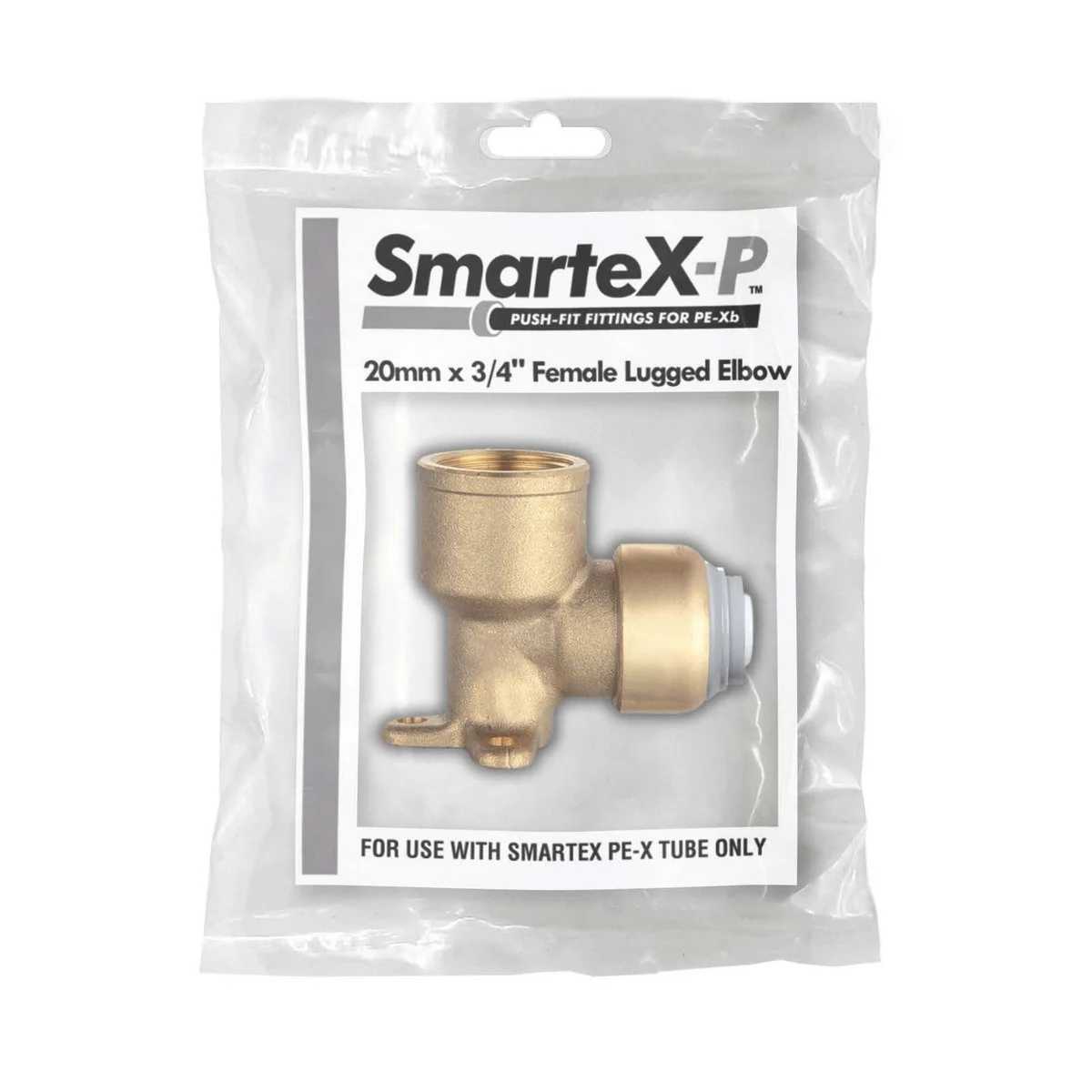 Smartex Pex Female Lugged Elbow - 20 x 20mm - Lead Free Brass - Push-Fit - Image 2