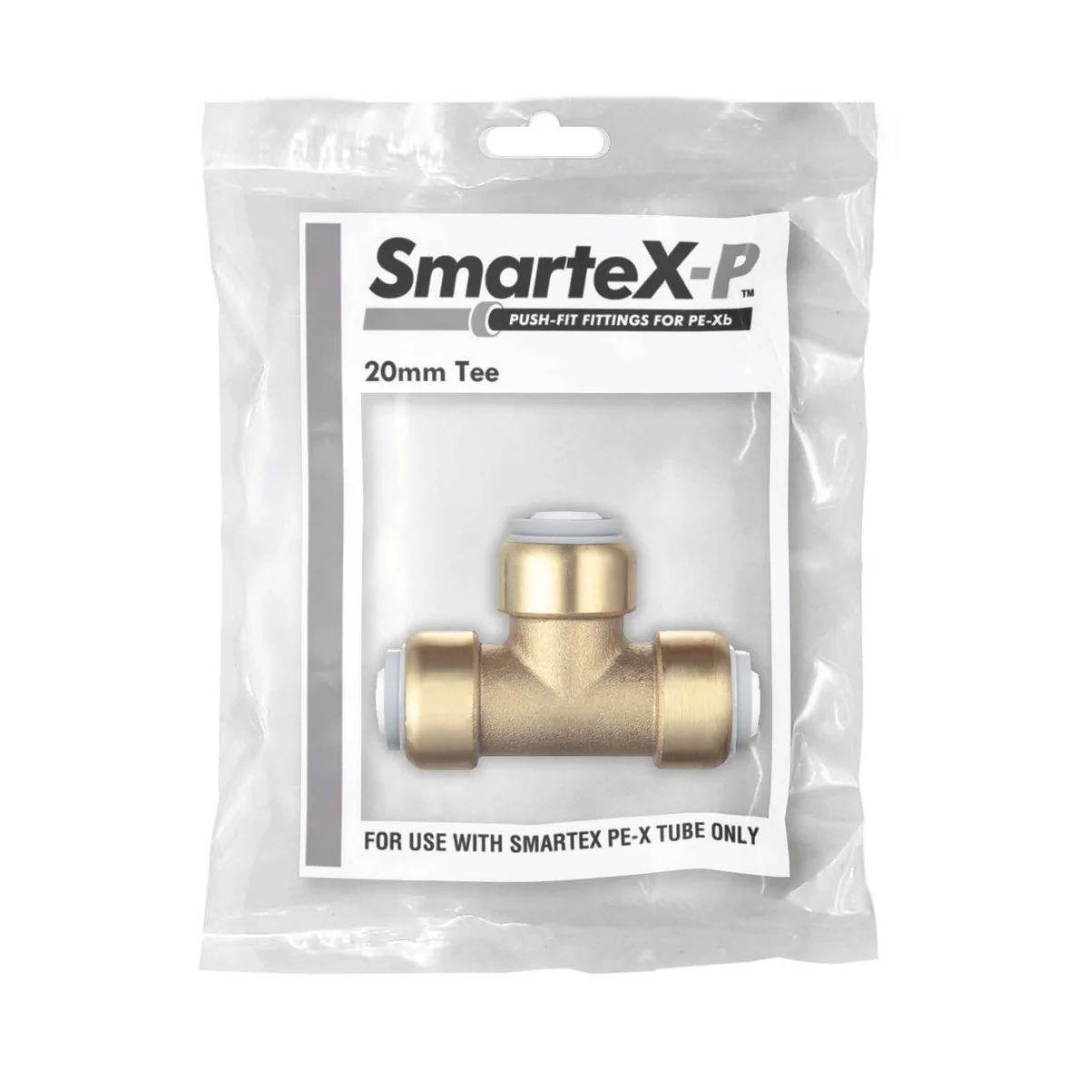 Smartex Pex Tee Fitting - 20mm - Lead Free Brass - Push-Fit - WaterMark Certified - Image 2