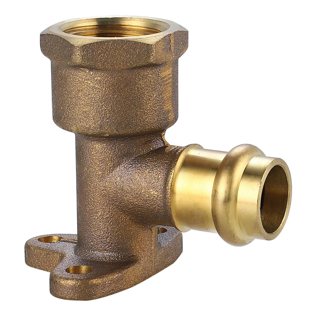 Smartex Press Female Back Plate Elbow 15 x 15mm - Lead Free Brass - Flame-Free Installation