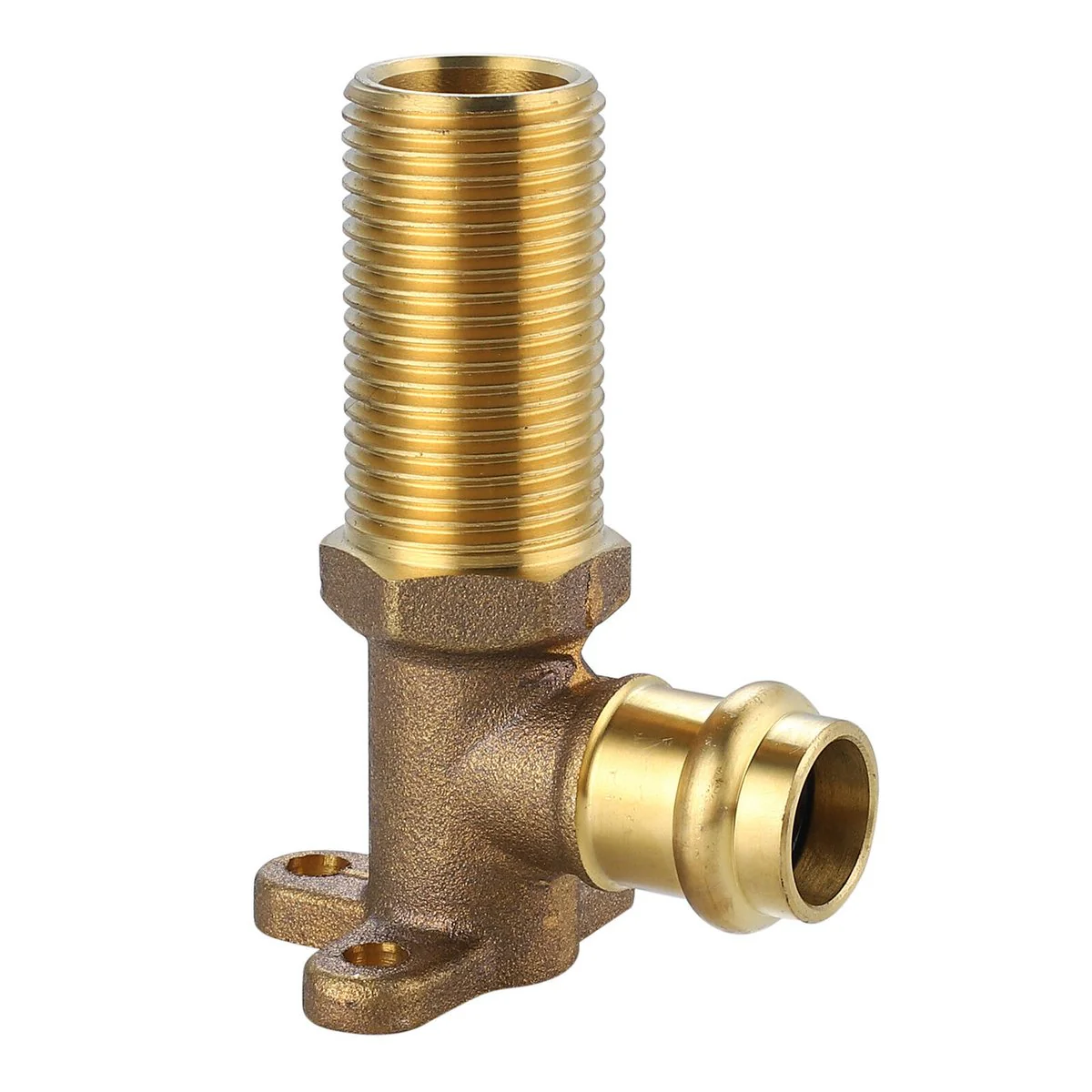 Smartex Press Male Back Plate Elbow - 15 x 15mm - Brass - Flame-Free Installation