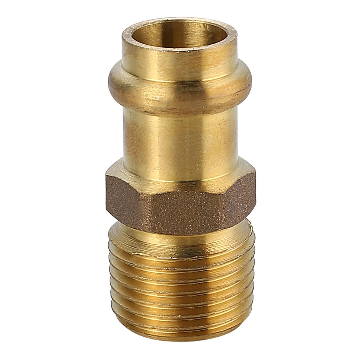 Smartex Press Male Coupling 15mm x 15mm - Flame-Free Installation - Lead Free Brass