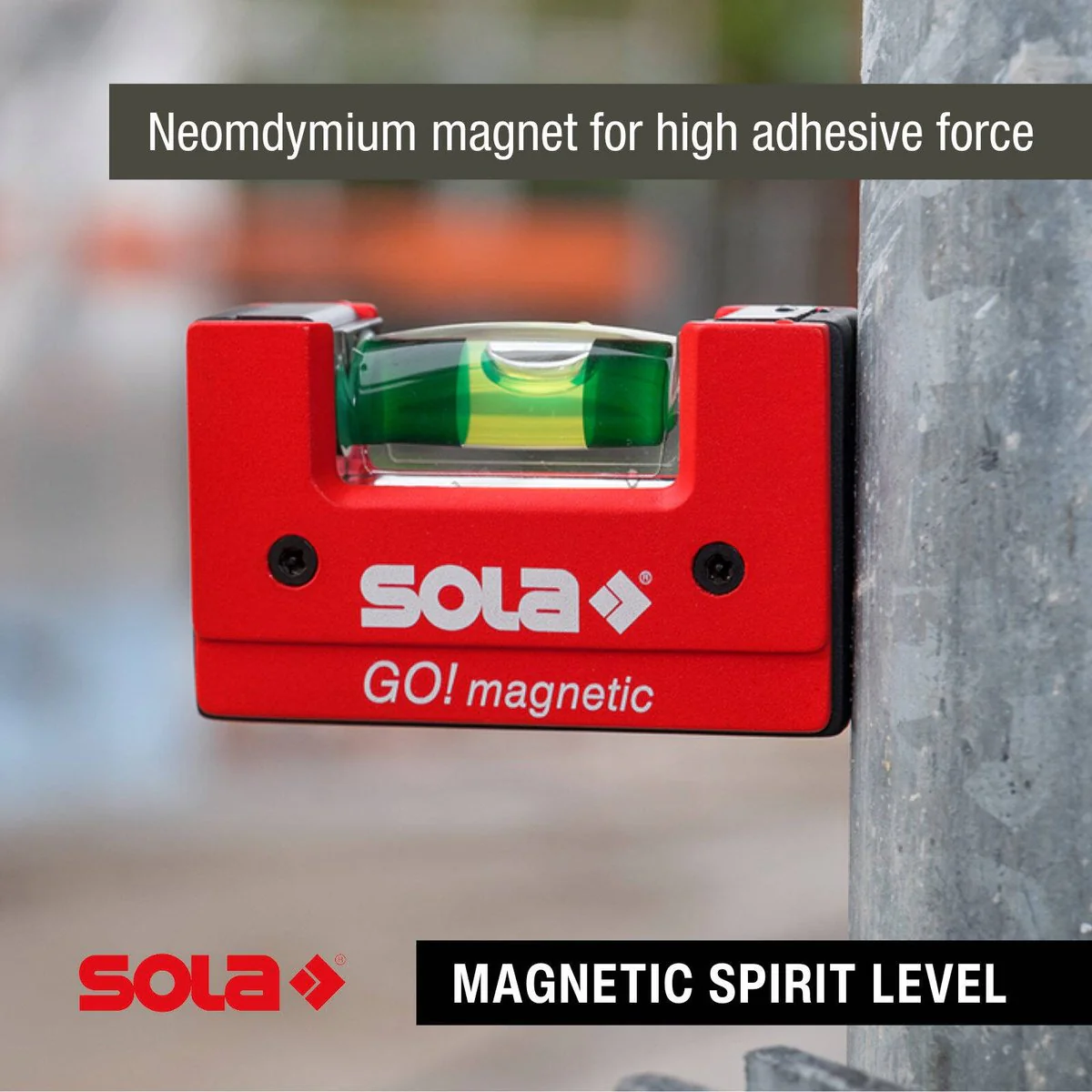 Sola Mini Compact Spirit Level Magnetic Clip - 68mm x 21mm x 42mm - Red - Durable & Portable - Image 5