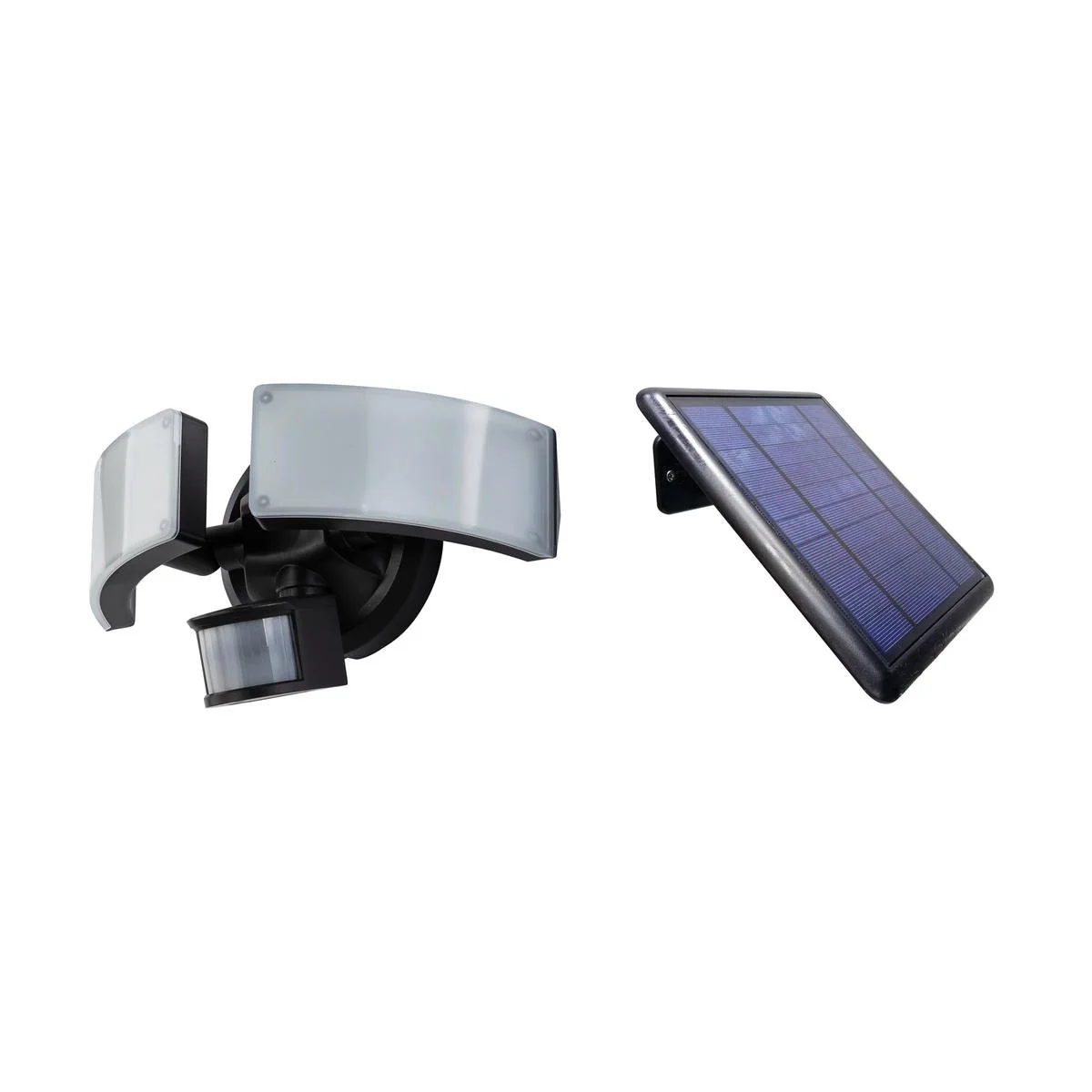 Solar Magic 1500lm 2 Head Solar Security Light - Black