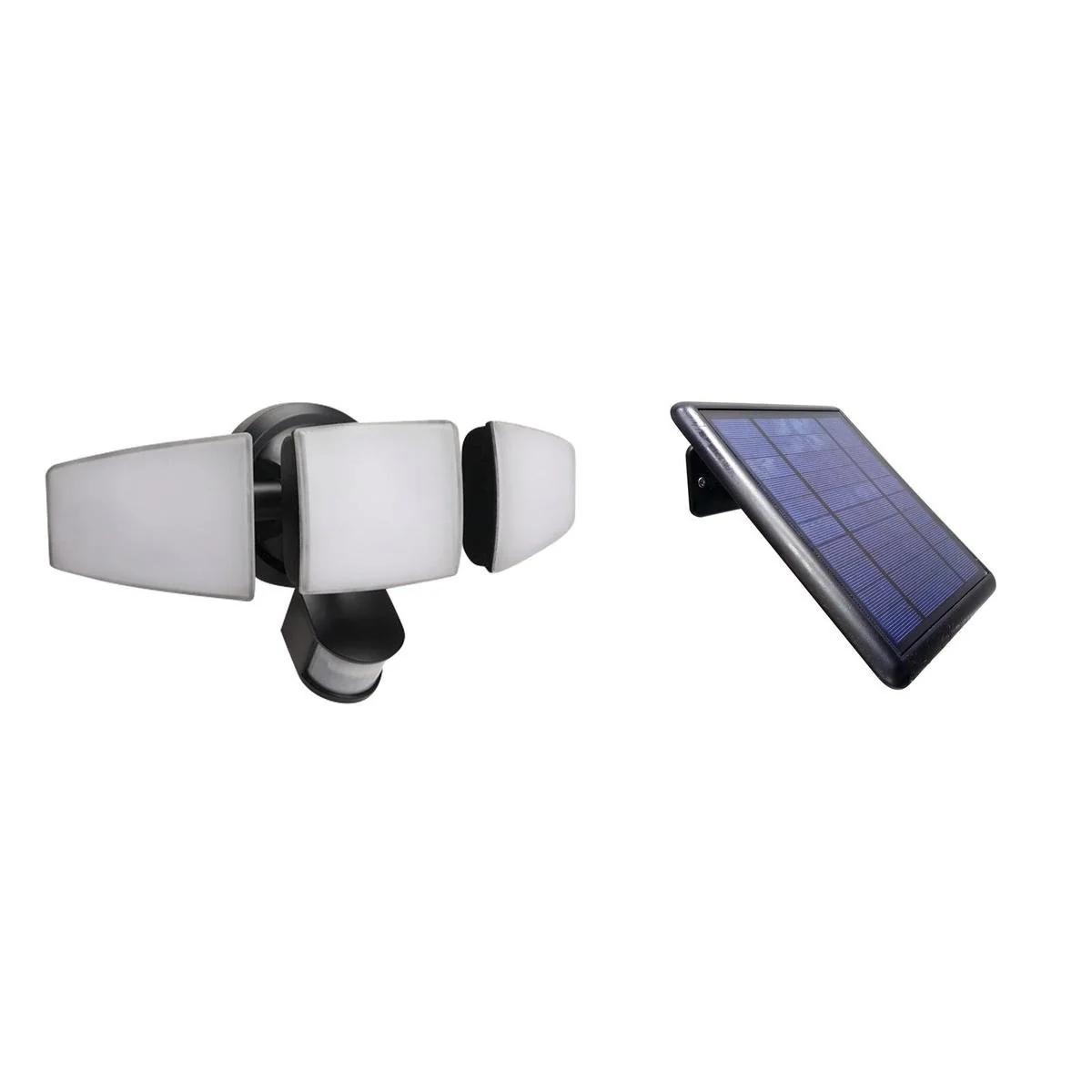 Solar Magic 1500lm 3 Head Solar Security Light - Black
