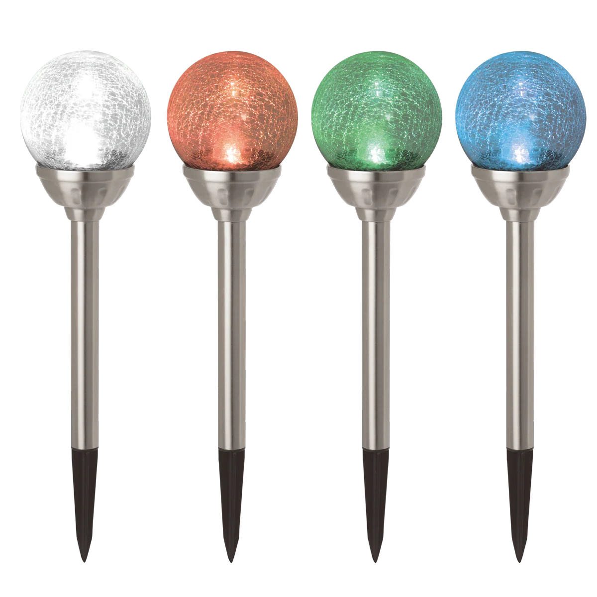 Solar Magic Led Crackle Ball - 11cm - Stainless Steel - Solar Powered - Image 2