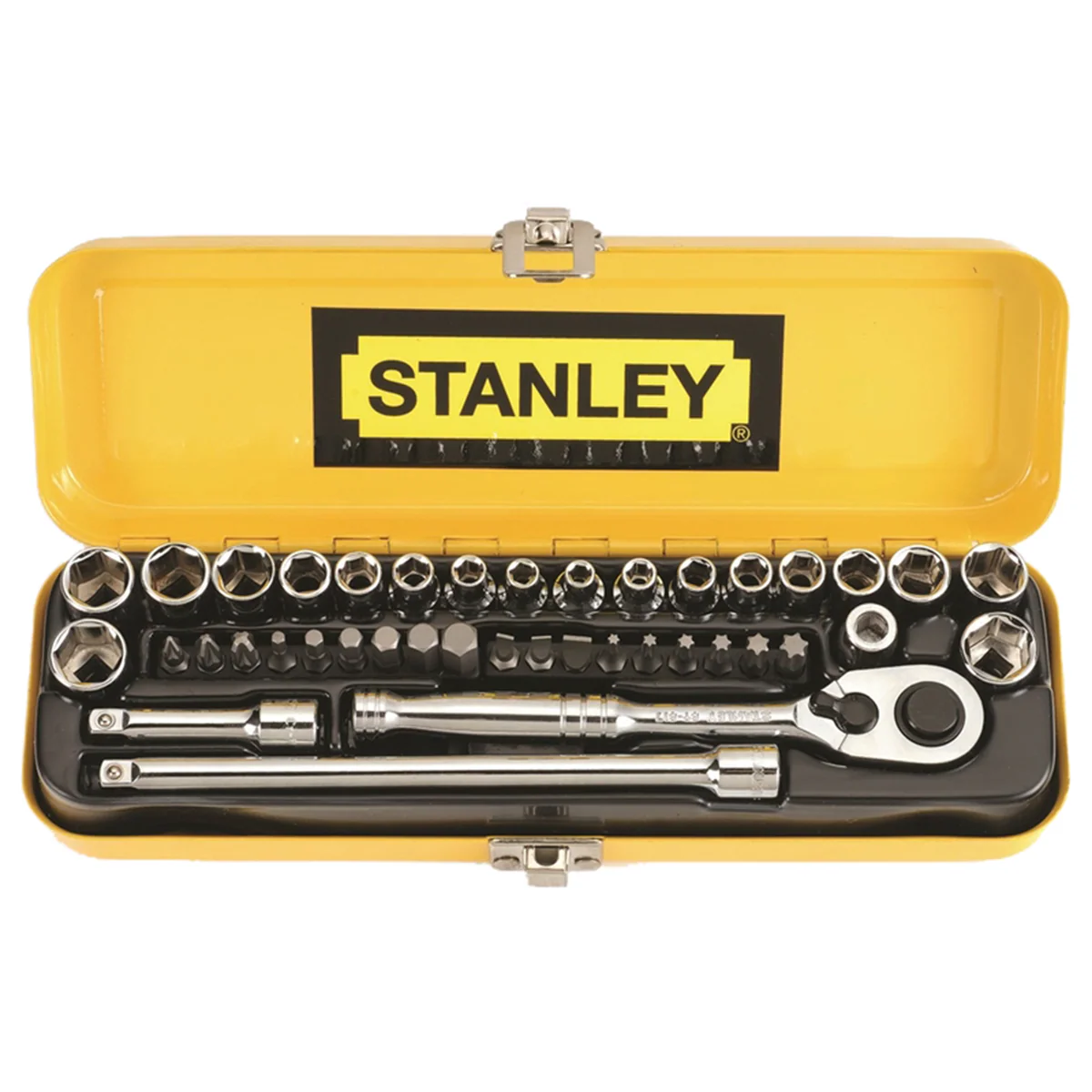 Stanley 1/4 Drive Socket Set - 40 Piece - Steel - Ergonomic Design