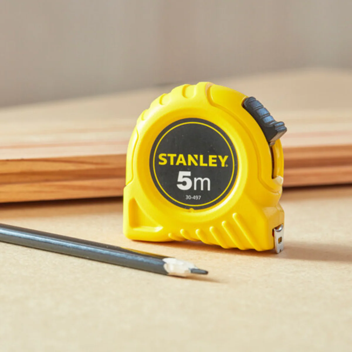 Stanley 5m Tape Measure - 19mm - Yellow - Durable Polymer Blade - Accurate Measurements - Image 5