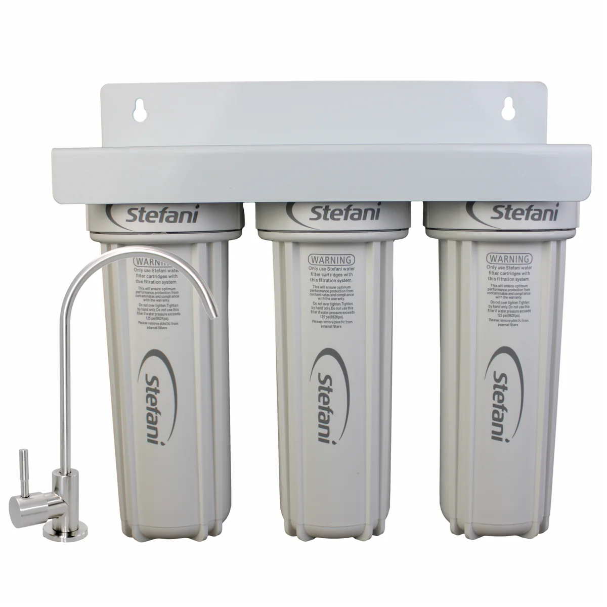 Stefani Triple Stage Undersink Water Filtration System 370mm x 360mm - Lead Free - Removes Impurities