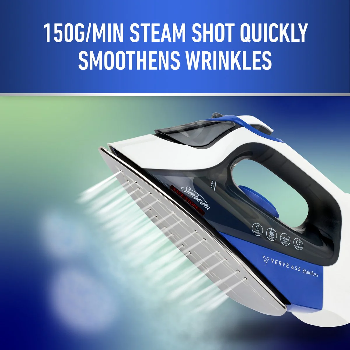 Sunbeam Verve 655 Stainless Iron - 150g/min Steam - 300mL Water Tank - Image 4