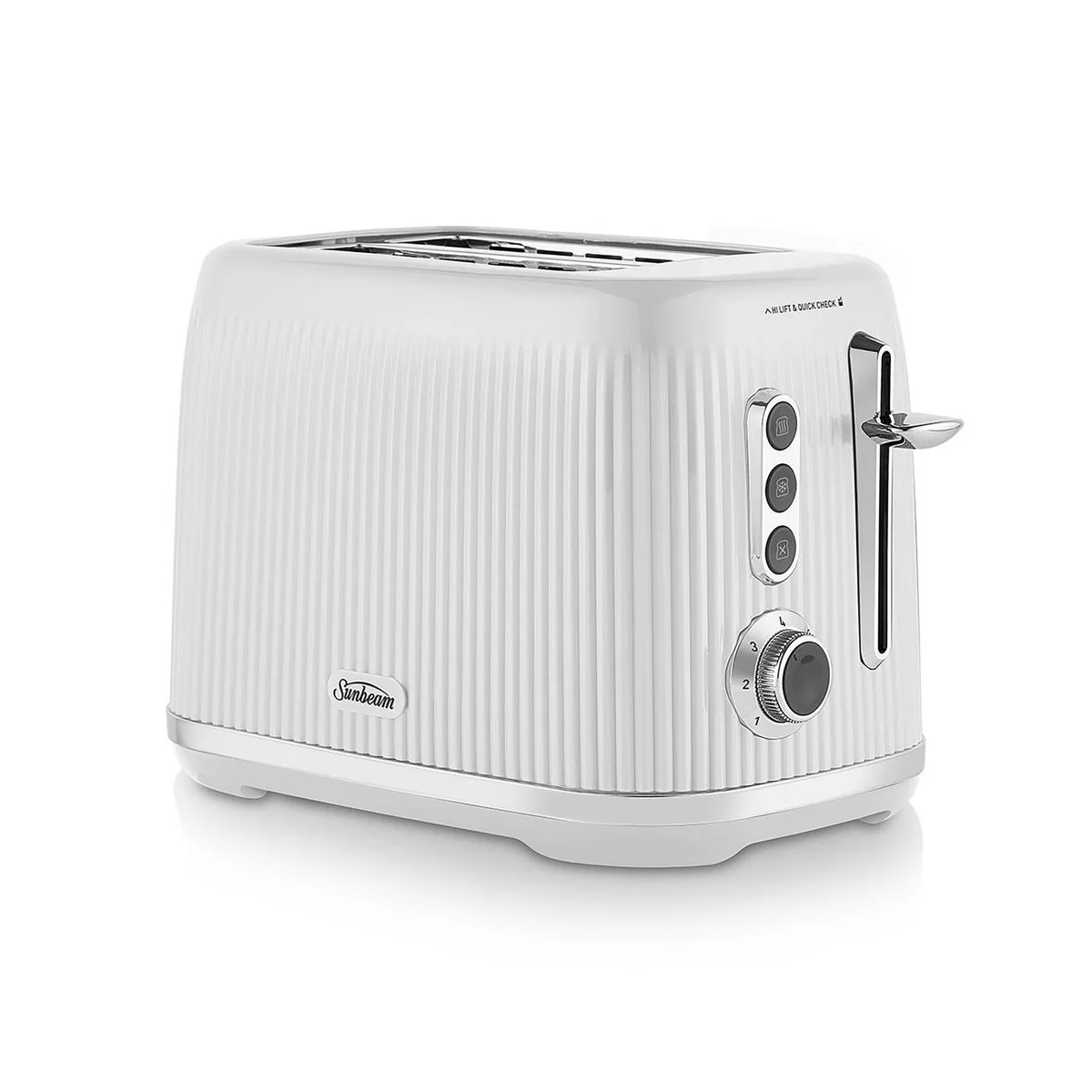 Sunbeam White Brightside 2 Slice Toaster - 327mm x 225mm x 206mm - Even Toasting - Image 3