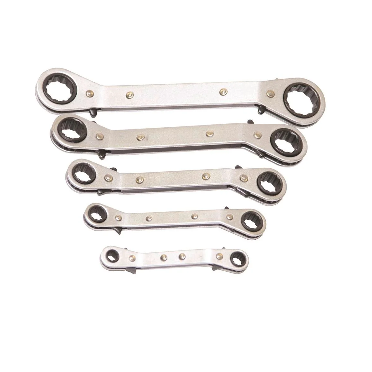 Supatool Ratchet Ring Spanner Set - 5 Piece - Carbon Steel - Heavy Duty