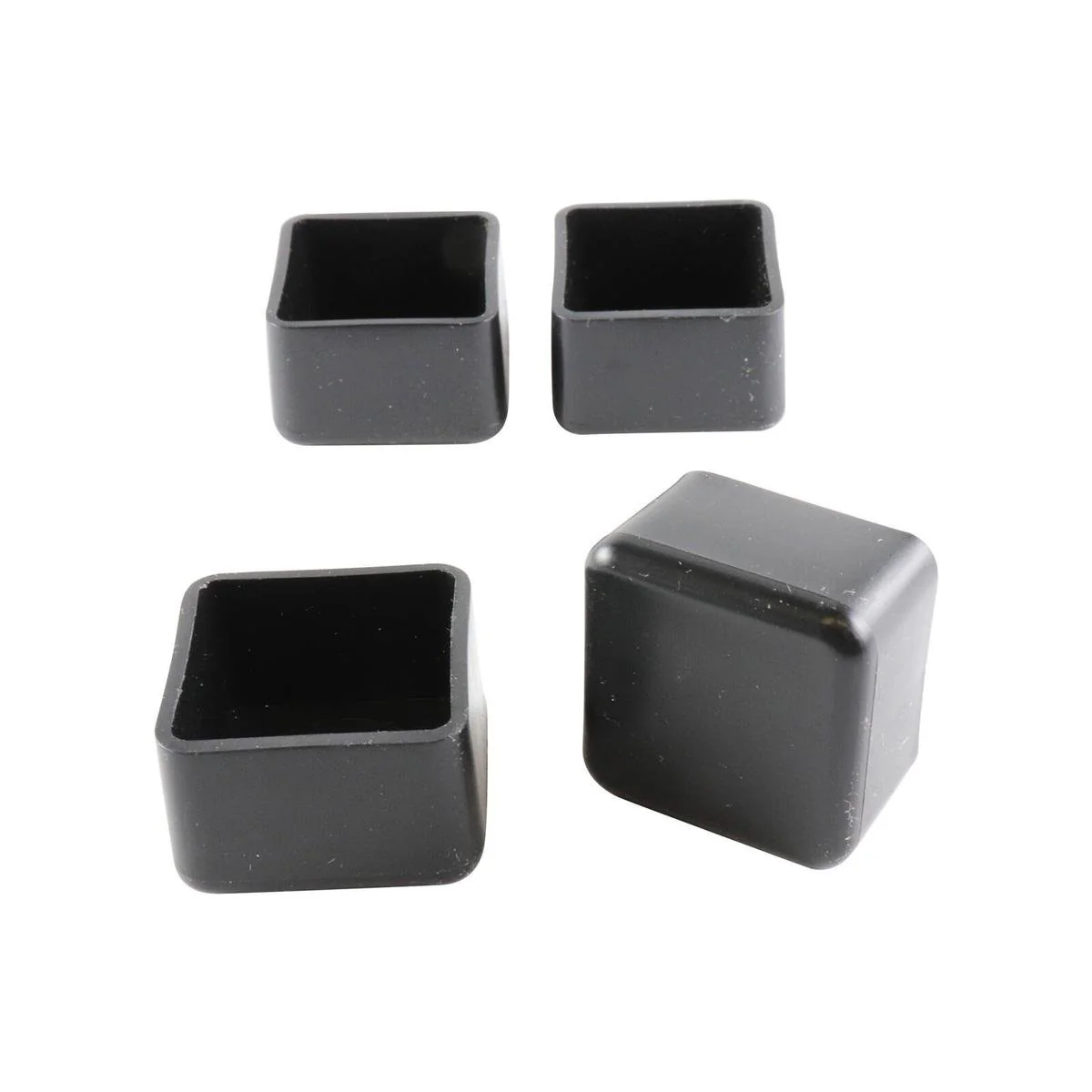 Surface Gard 25mm Black Square Plastic Chair Tips 4 Pack - External