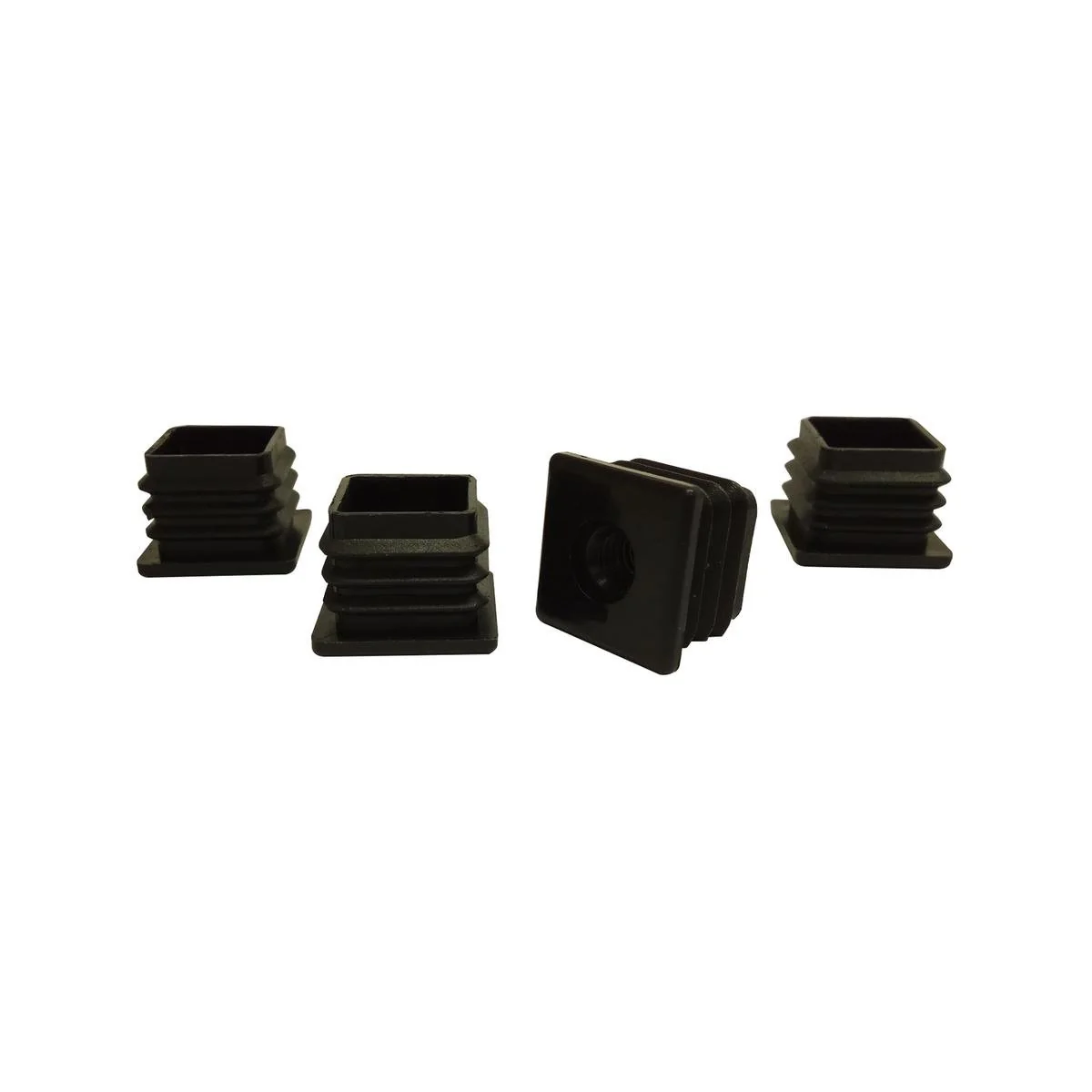 Surface Gard 25mm Black Threaded Internal Square Plastic End Closure 4 Pack
