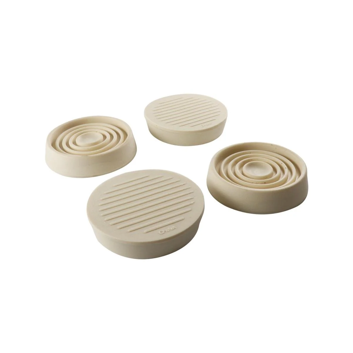 Surface Gard 44mm White Round Rubber Base Castor Cup 4 Pack